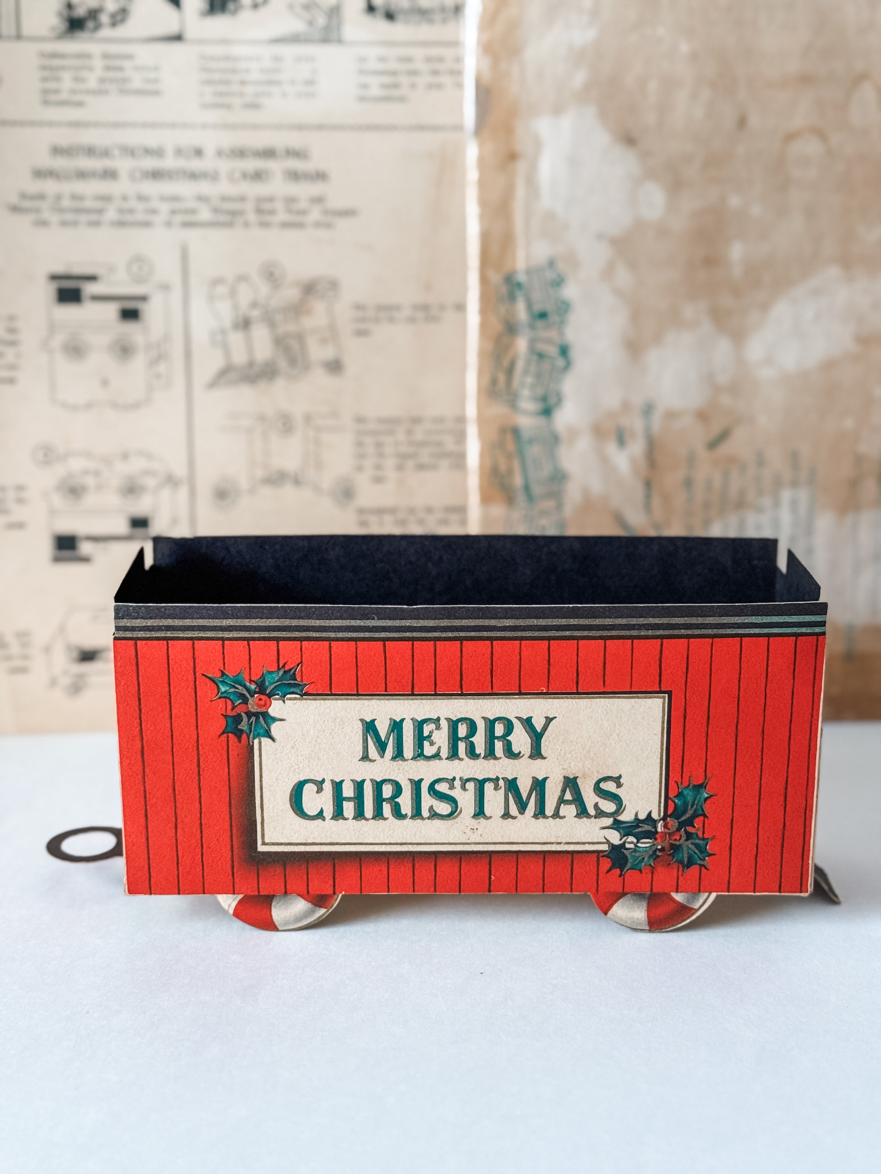 Vintage 1950s Hallmark Cardboard Christmas Train