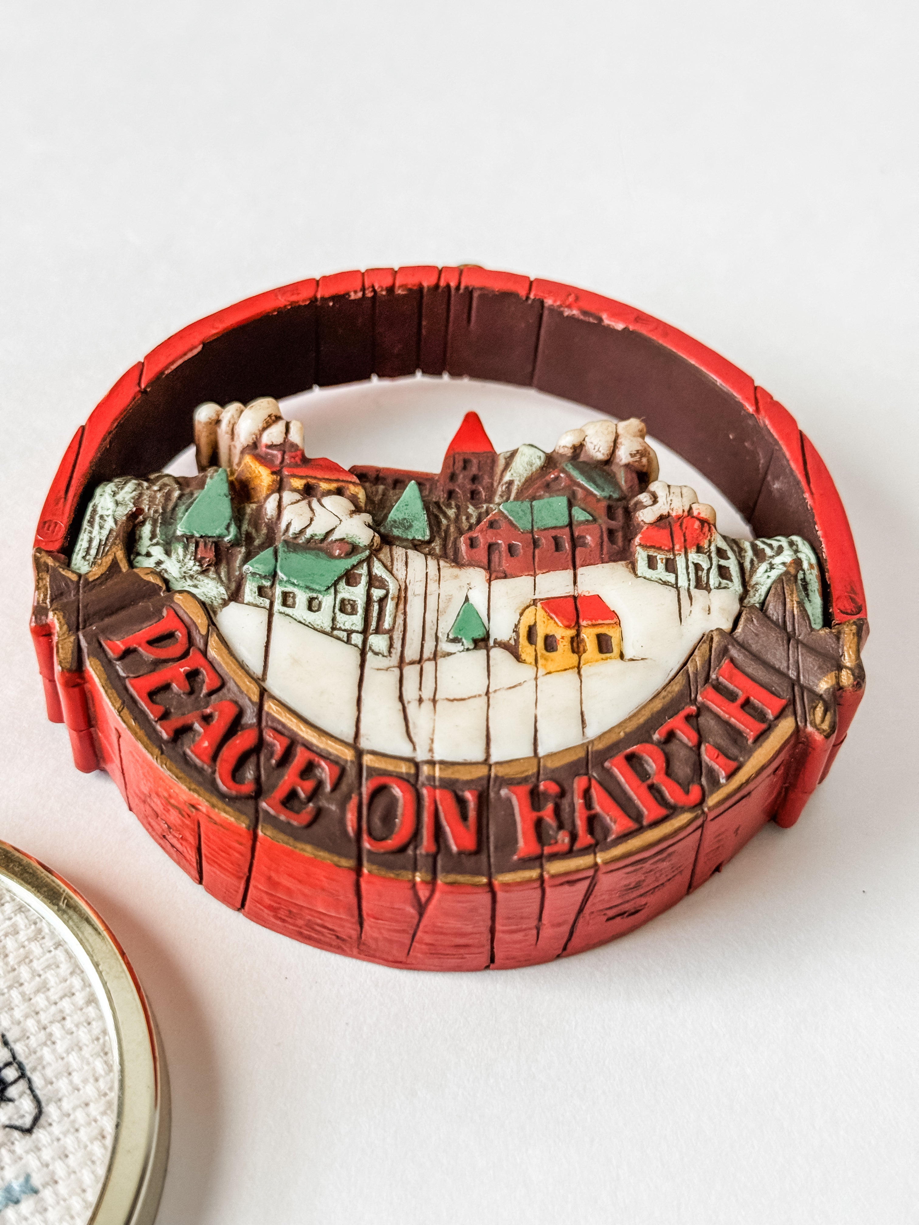 Set Of Two Nostalgic Vintage Christmas Ornaments