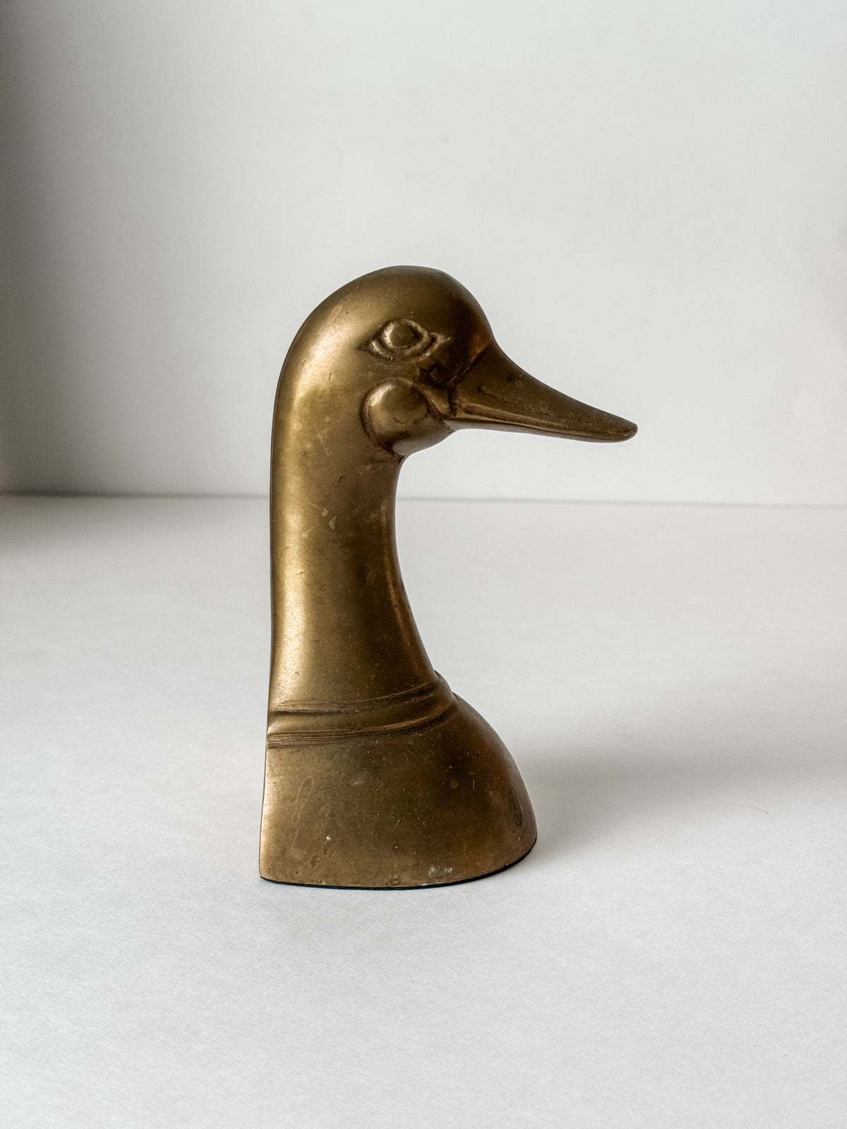 Vintage Brass Duck Bookend