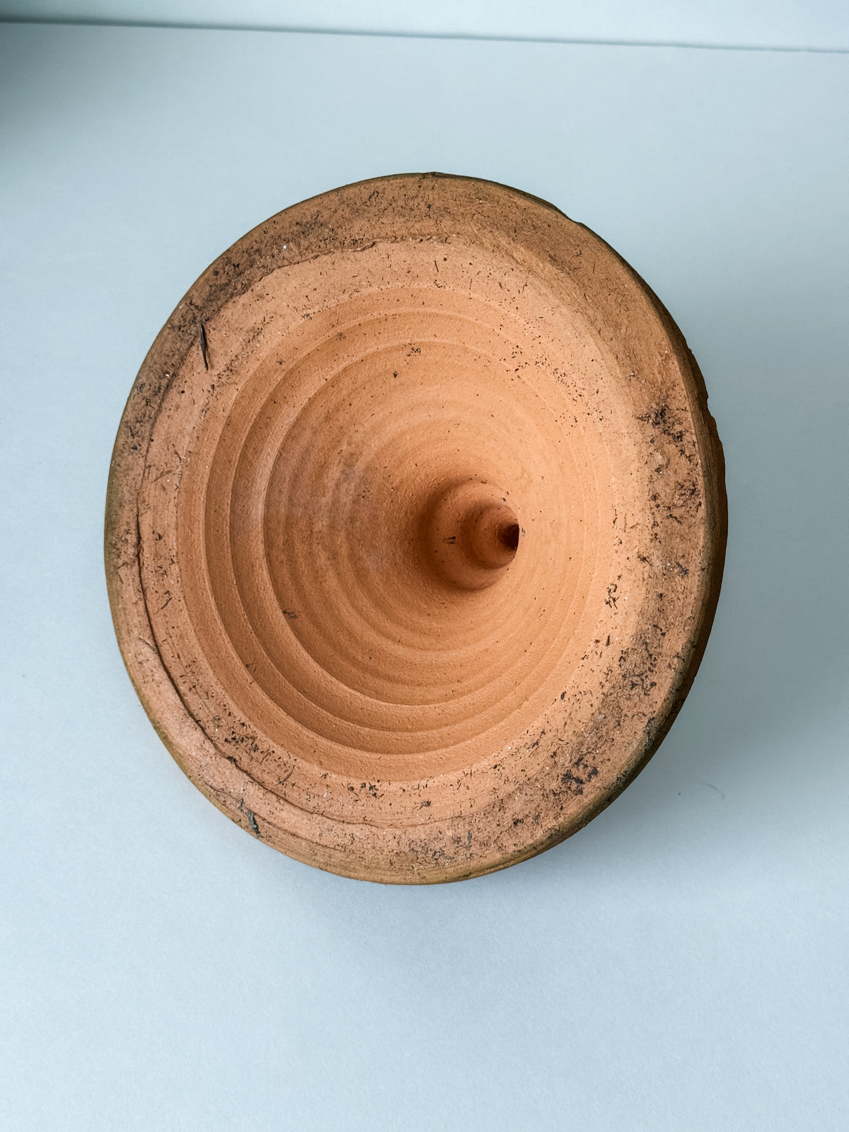 Vintage Mossy Terracotta Lid With Finial