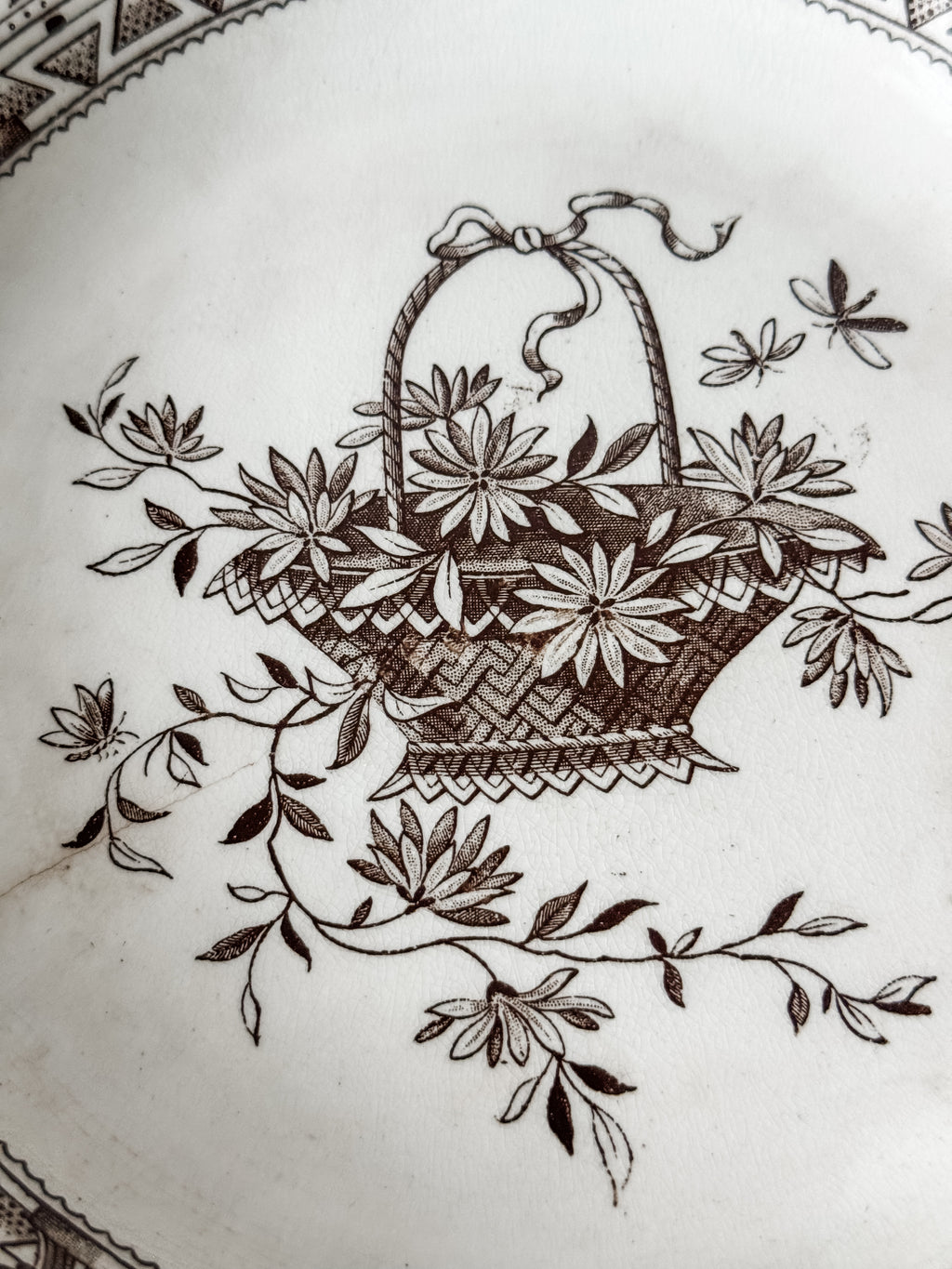 Antique English Ironstone Transferware Bowl