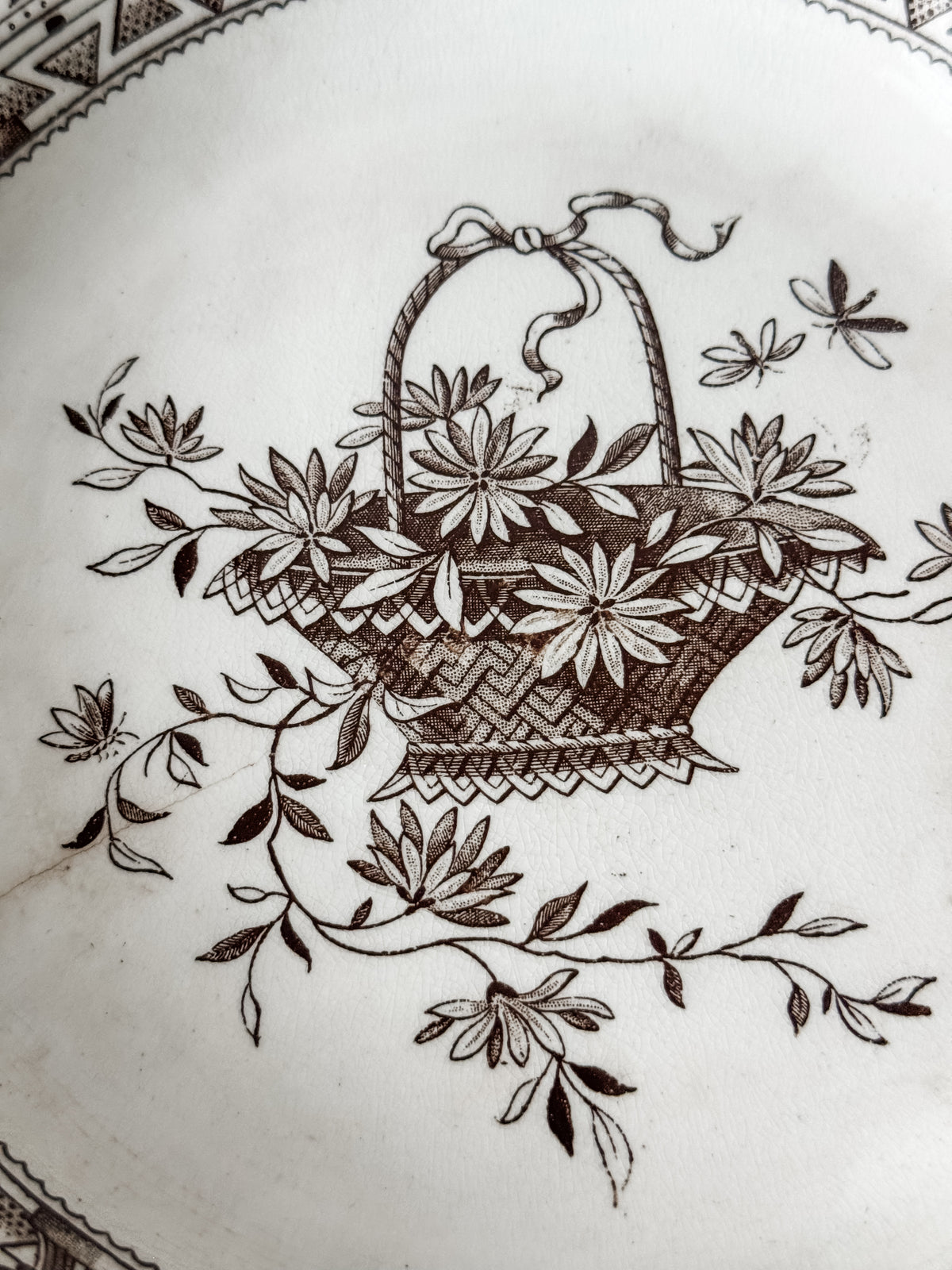 Antique English Ironstone Transferware Bowl