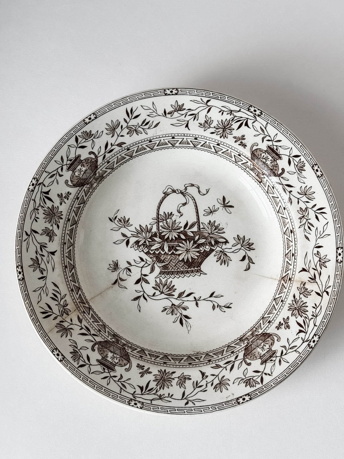 Antique English Ironstone Transferware Bowl