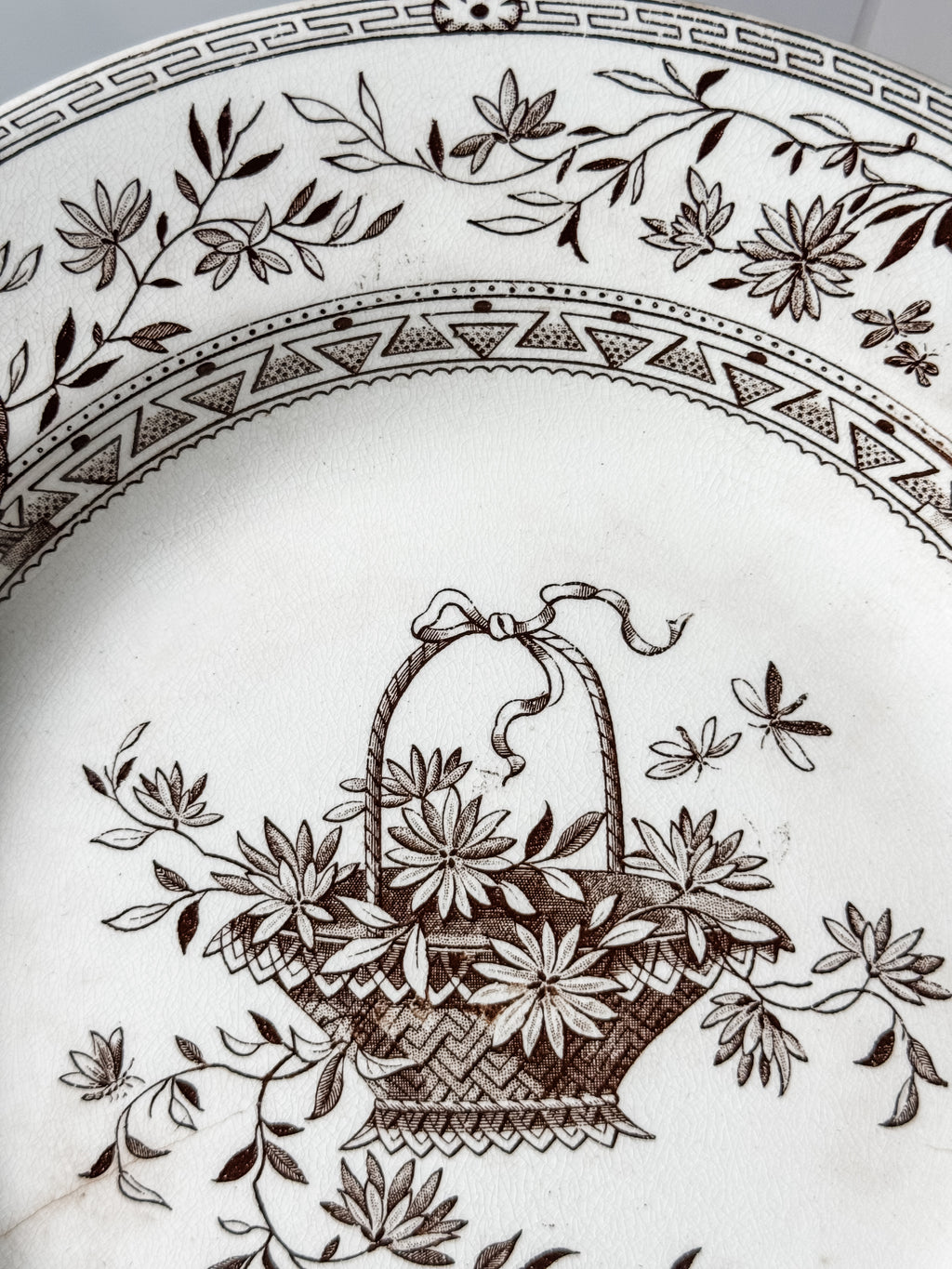 Antique English Ironstone Transferware Bowl