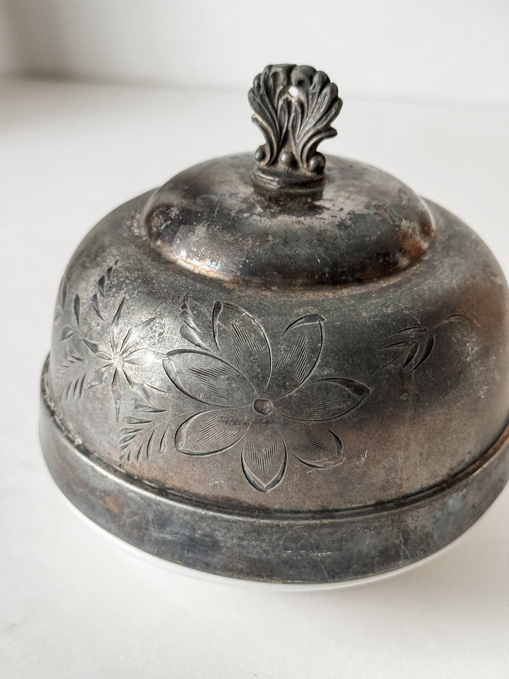 Antique Pewter Or Silverplate Hotel Food Dome