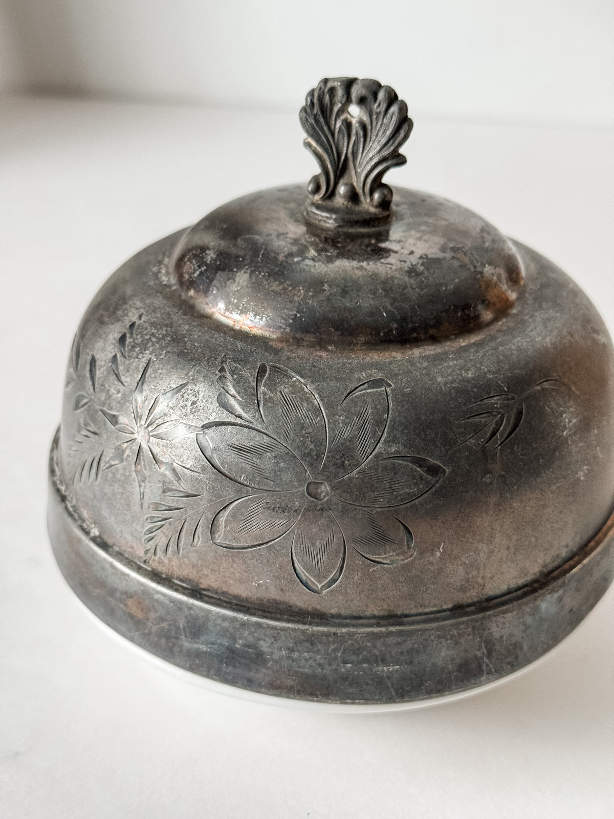 Antique Pewter Or Silverplate Hotel Food Dome