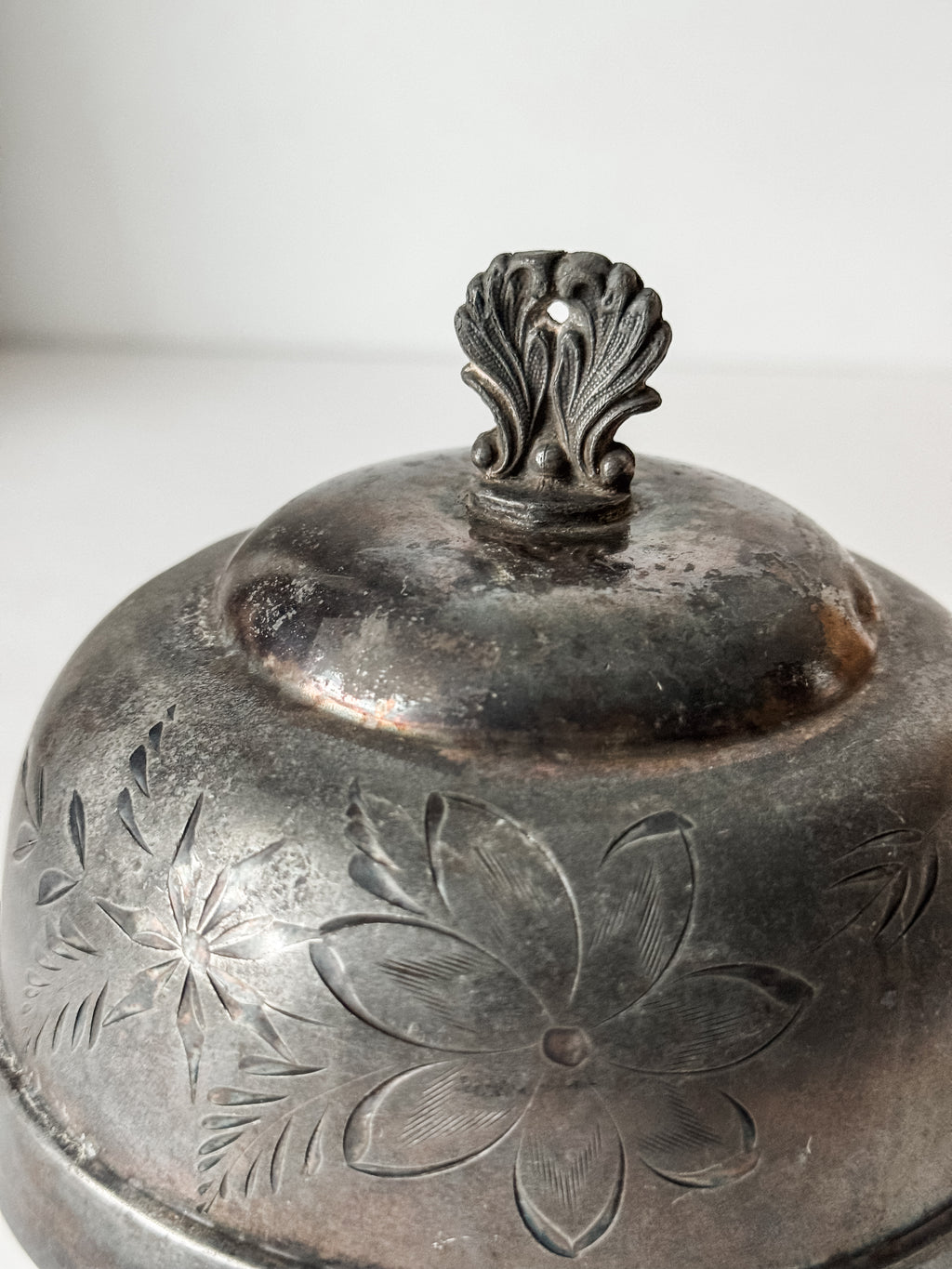 Antique Pewter Or Silverplate Hotel Food Dome