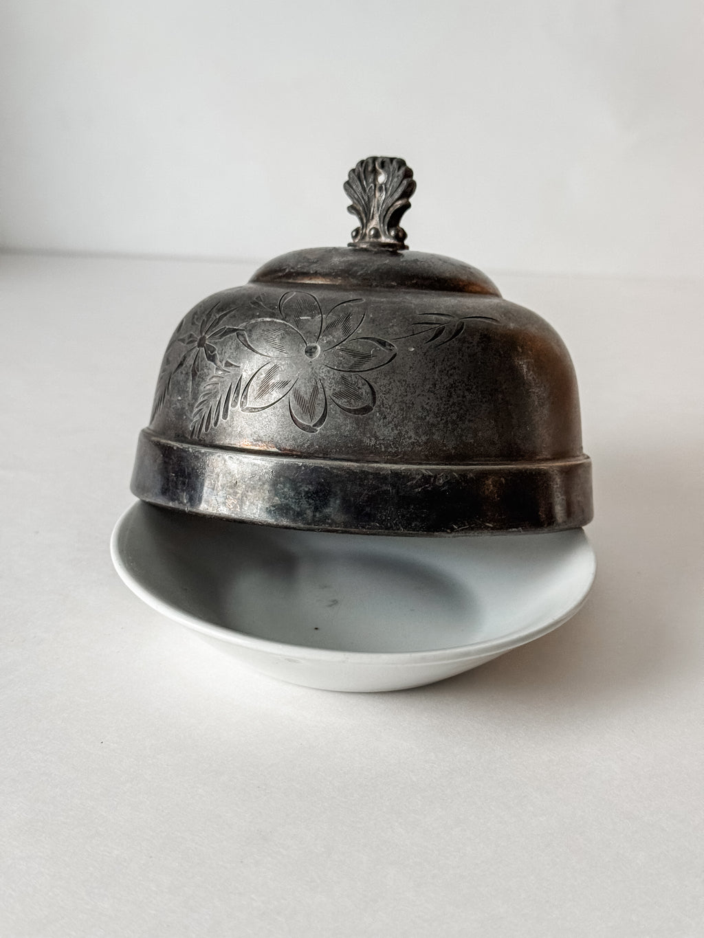 Antique Pewter Or Silverplate Hotel Food Dome