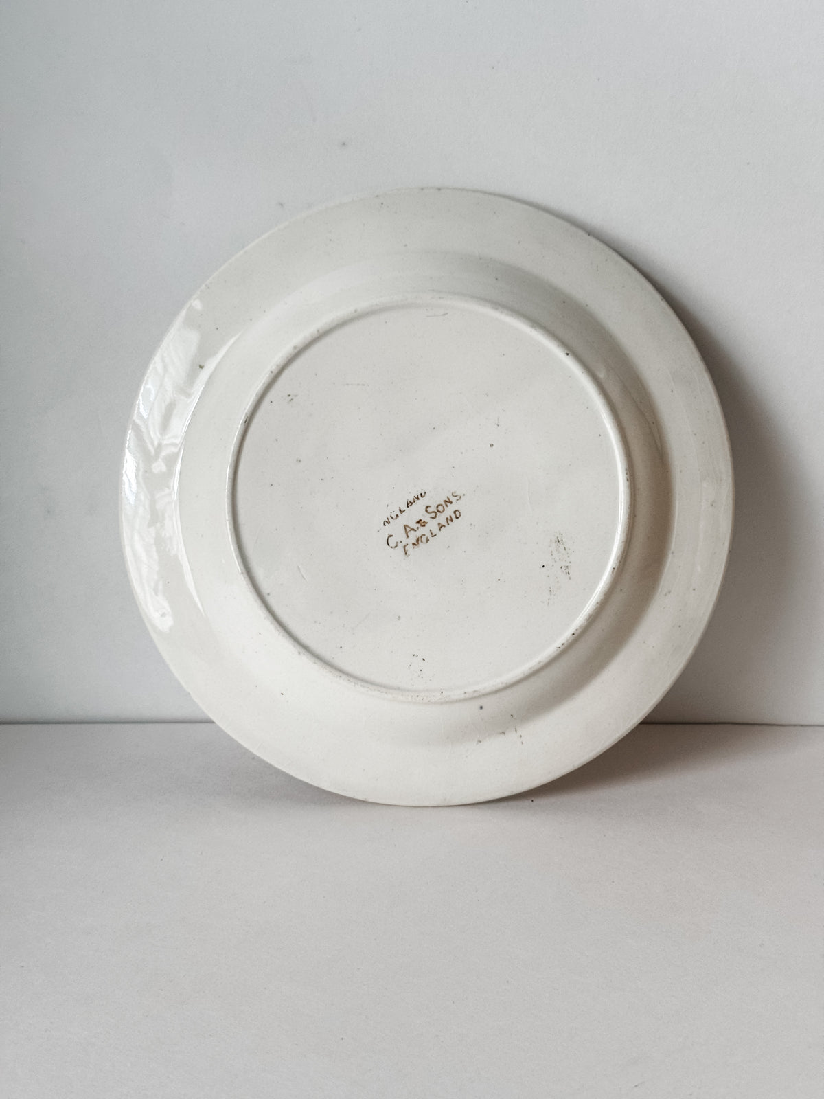 Antique Ironstone Transferware Child's Alphabet Plate