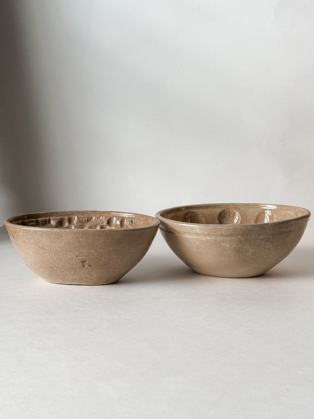Toasty Stained And Crazed Ironstone Pudding Molds