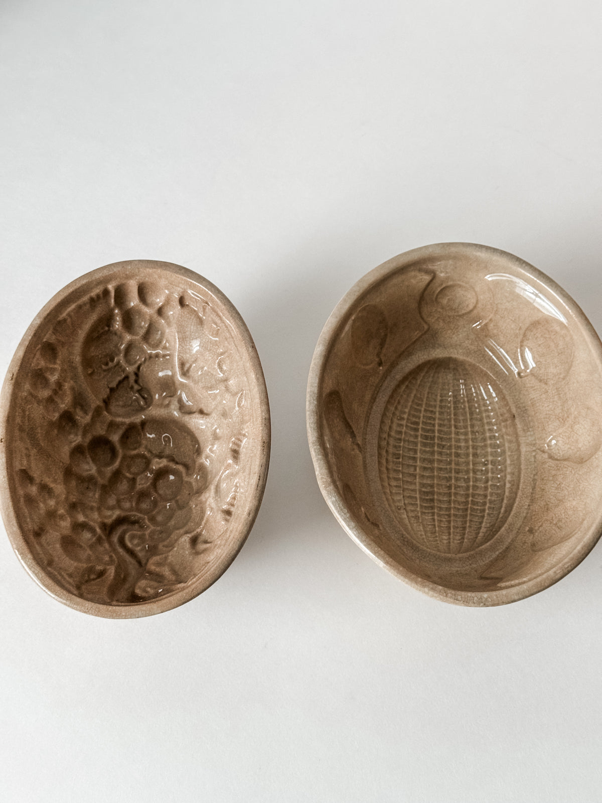 Toasty Stained And Crazed Ironstone Pudding Molds