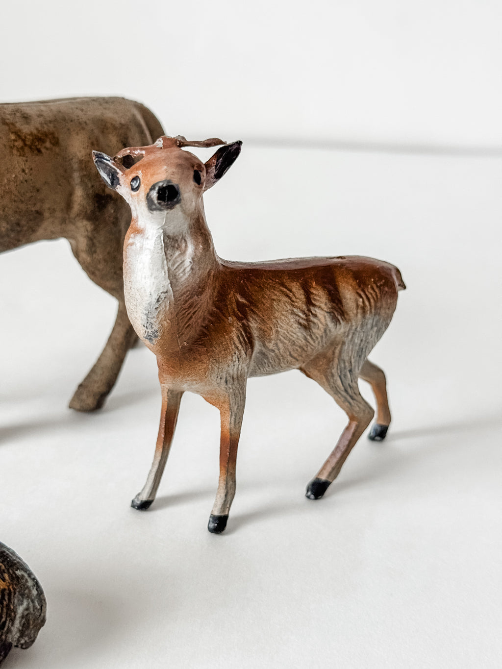Collection Of Three Antique Deer Figurines