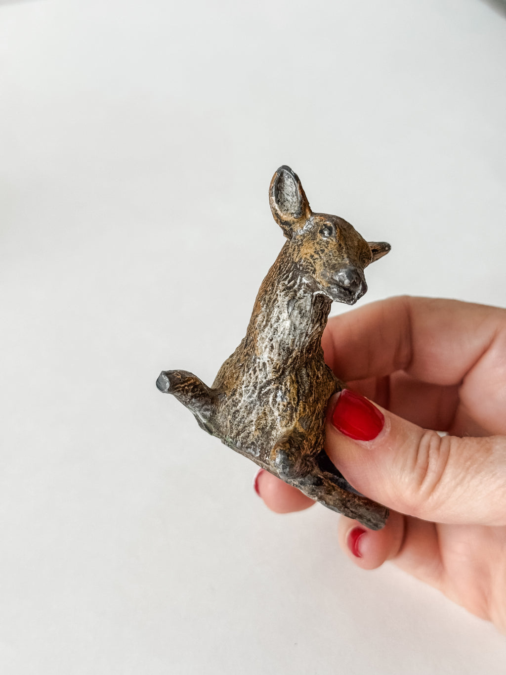 Collection Of Three Antique Deer Figurines