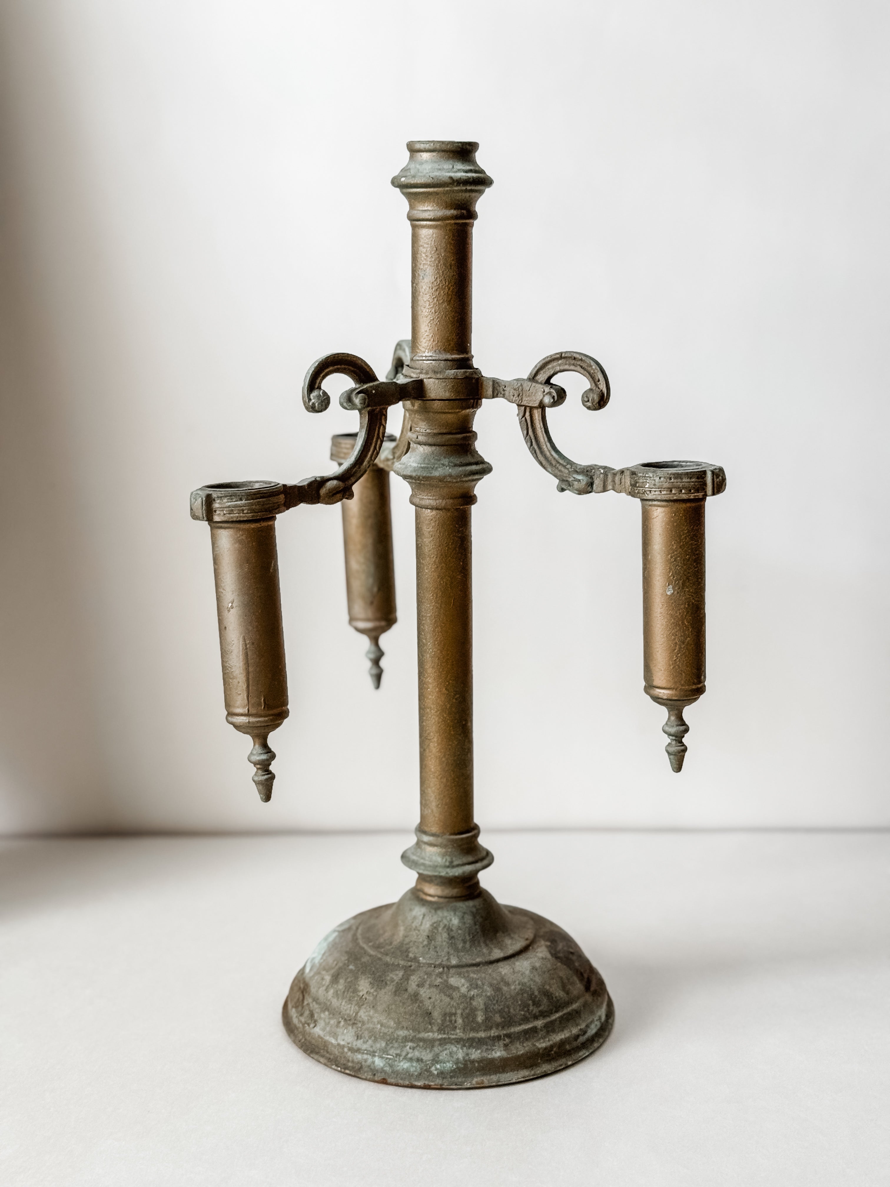 Antique French Brass Candelabra