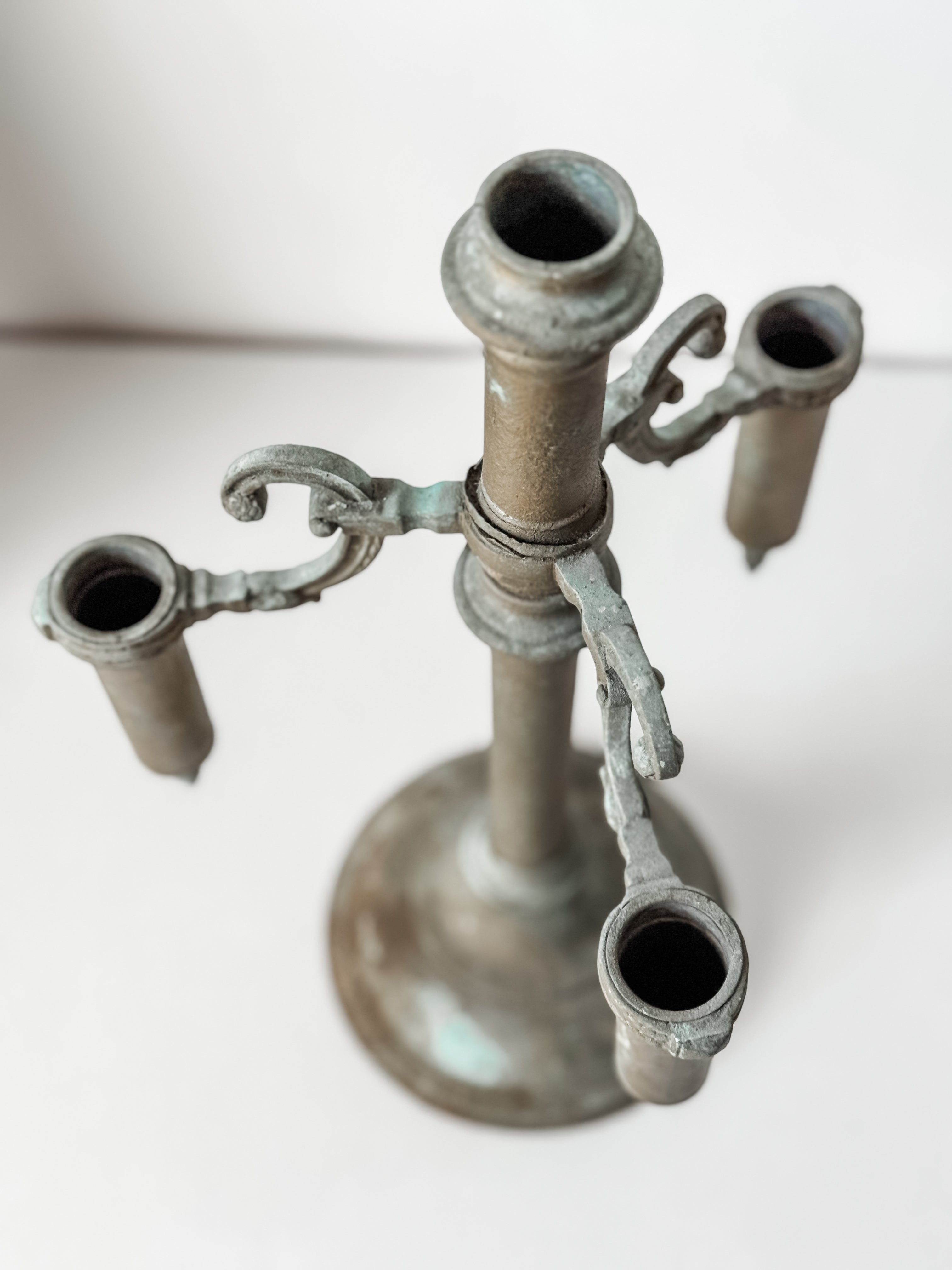 Antique French Brass Candelabra