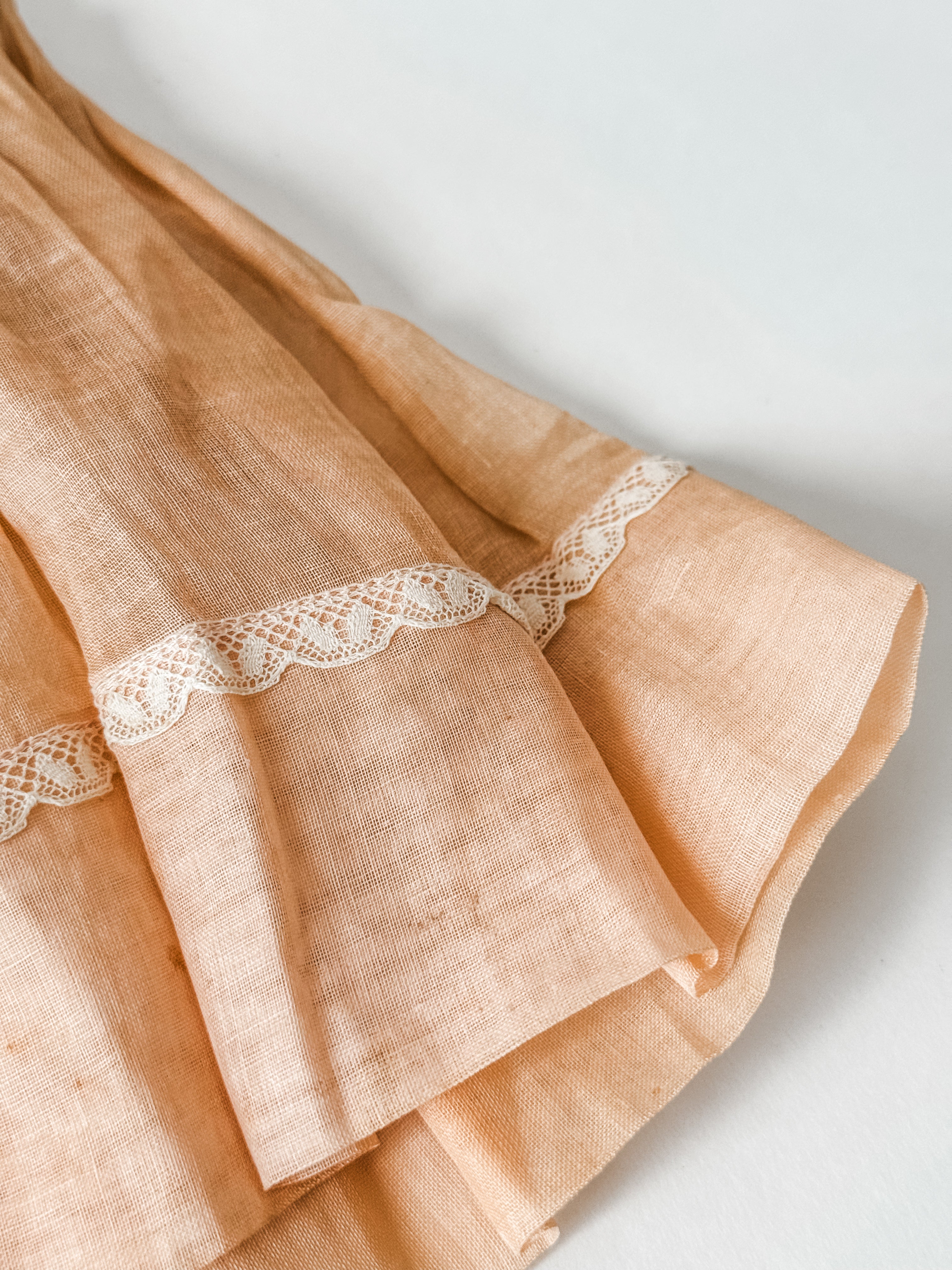 Antique Handmade Baby Dress With Buttons And Lace