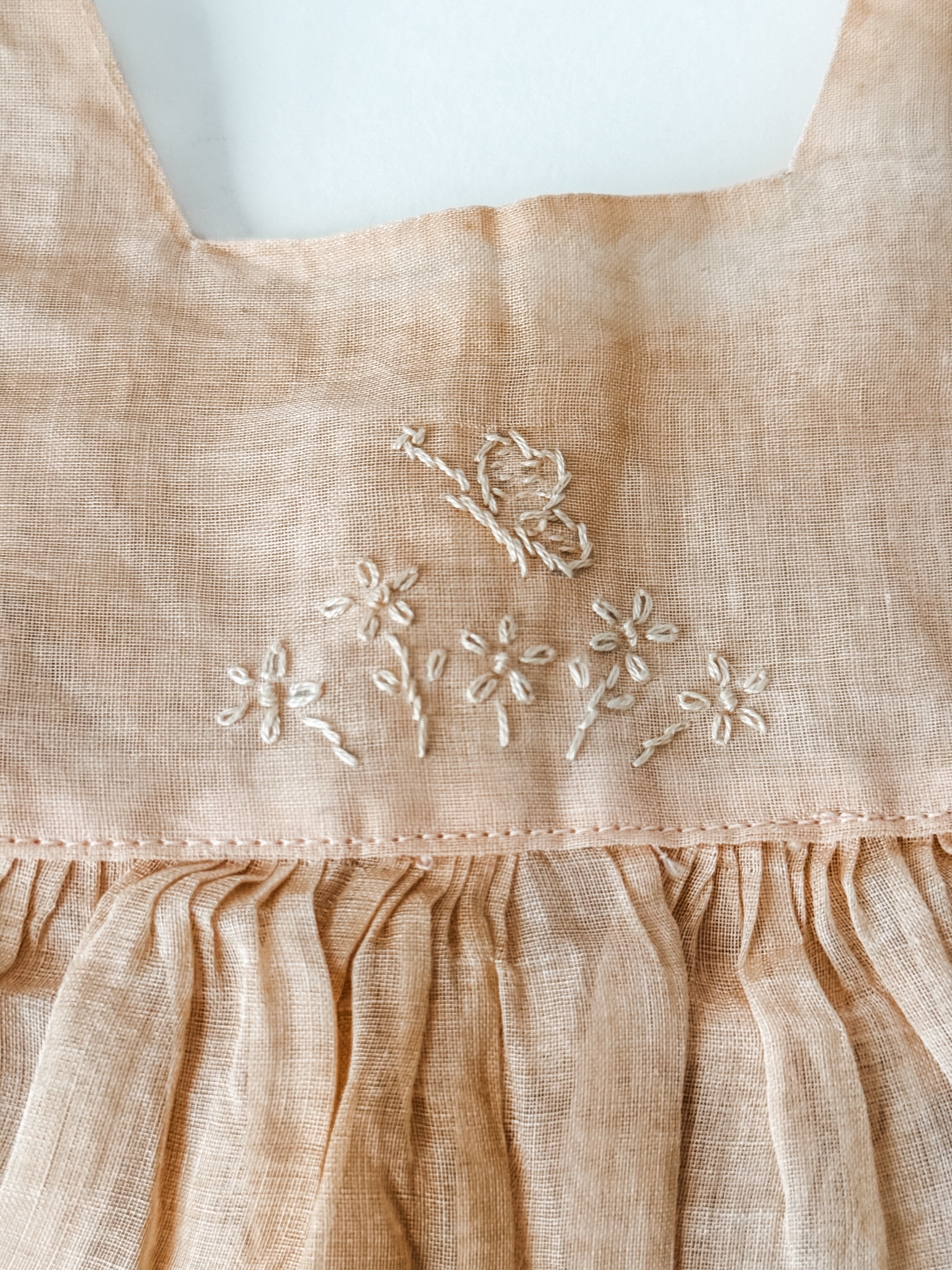 Antique Handmade Baby Dress With Buttons And Lace