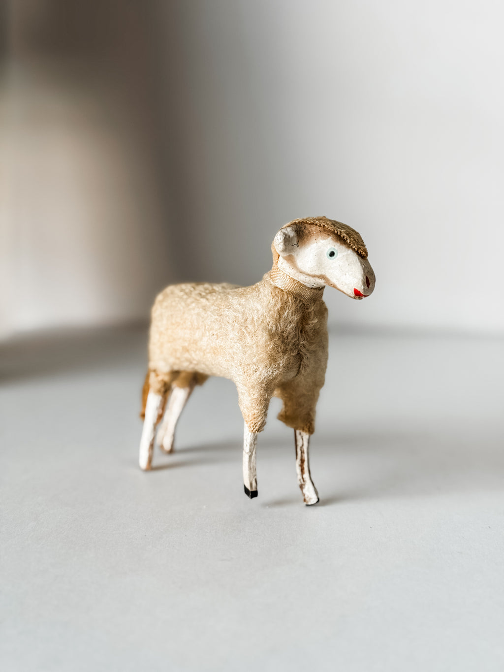 Large Antique Putz Sheep
