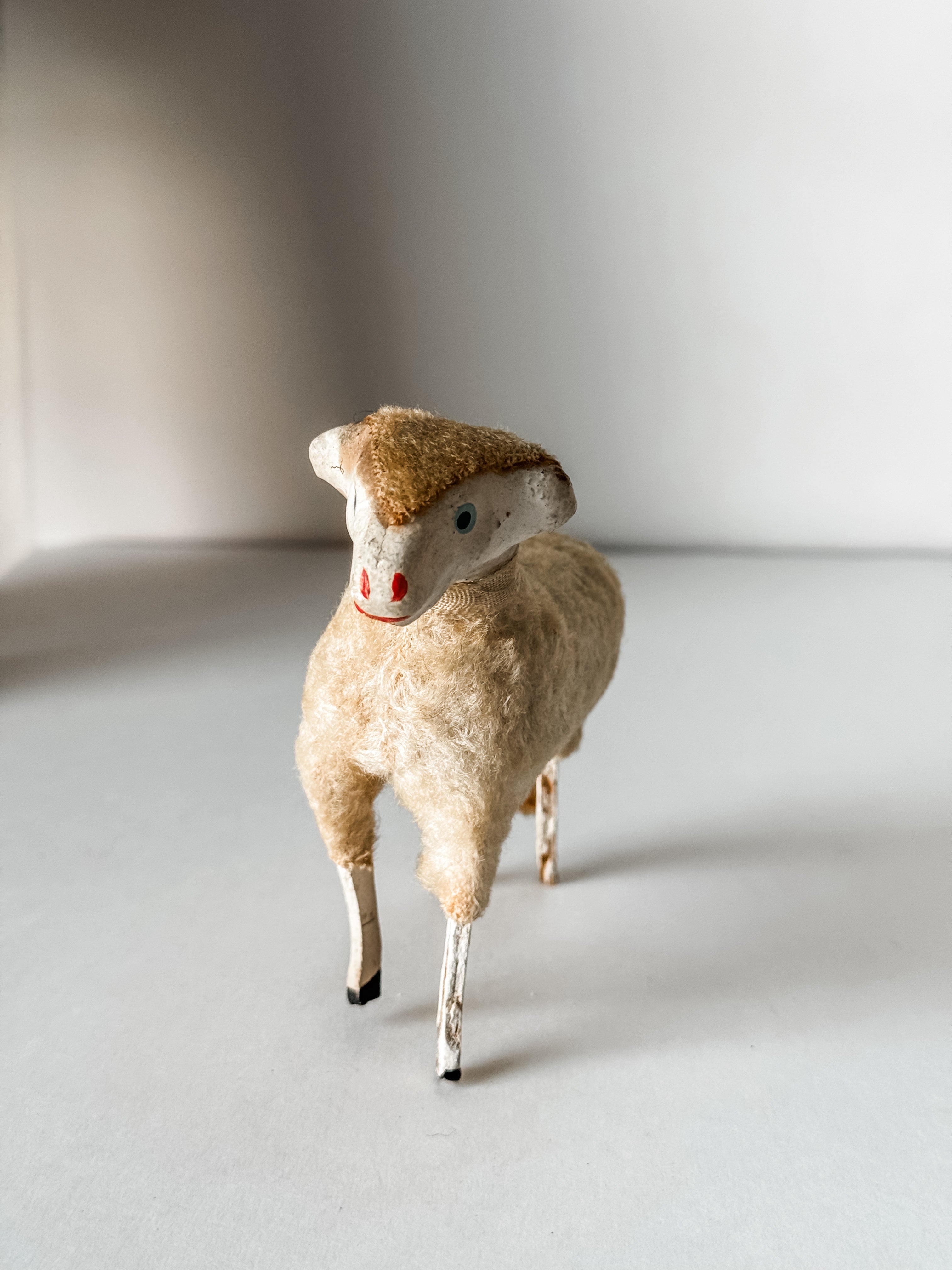 Large Antique Putz Sheep