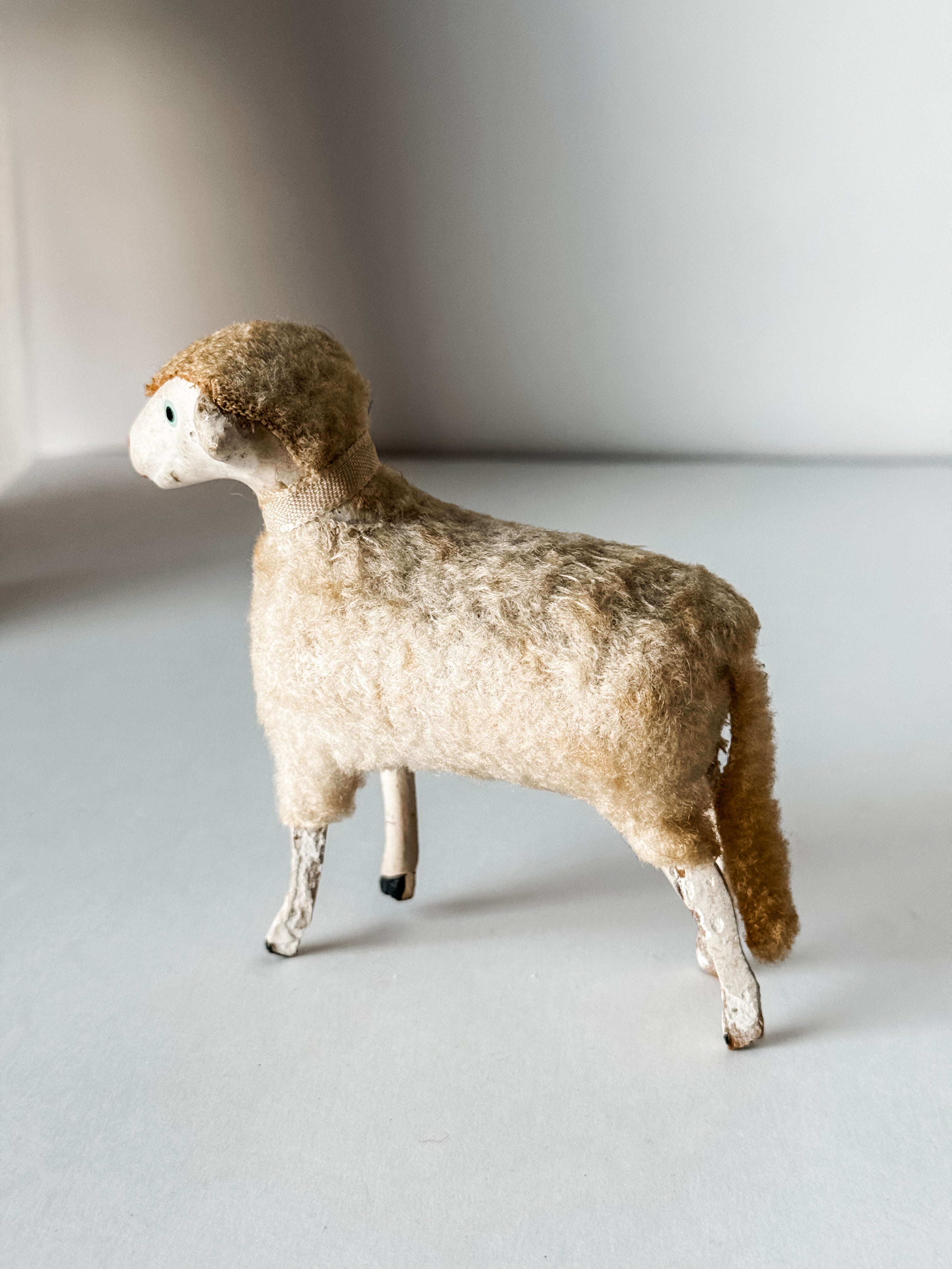 Large Antique Putz Sheep