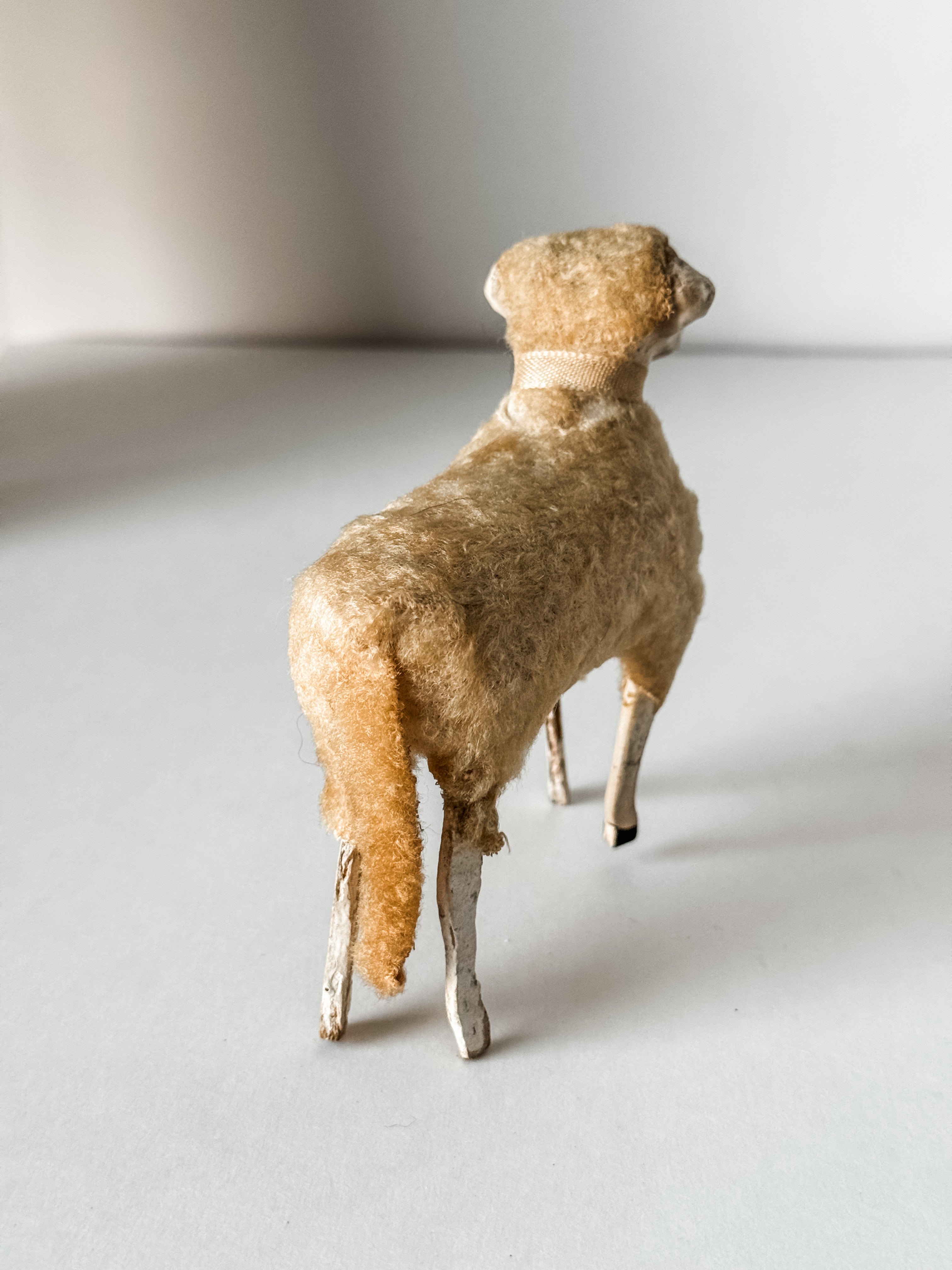 Large Antique Putz Sheep