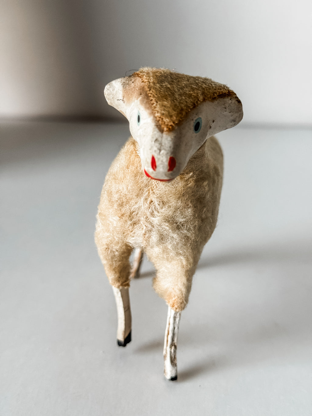 Large Antique Putz Sheep