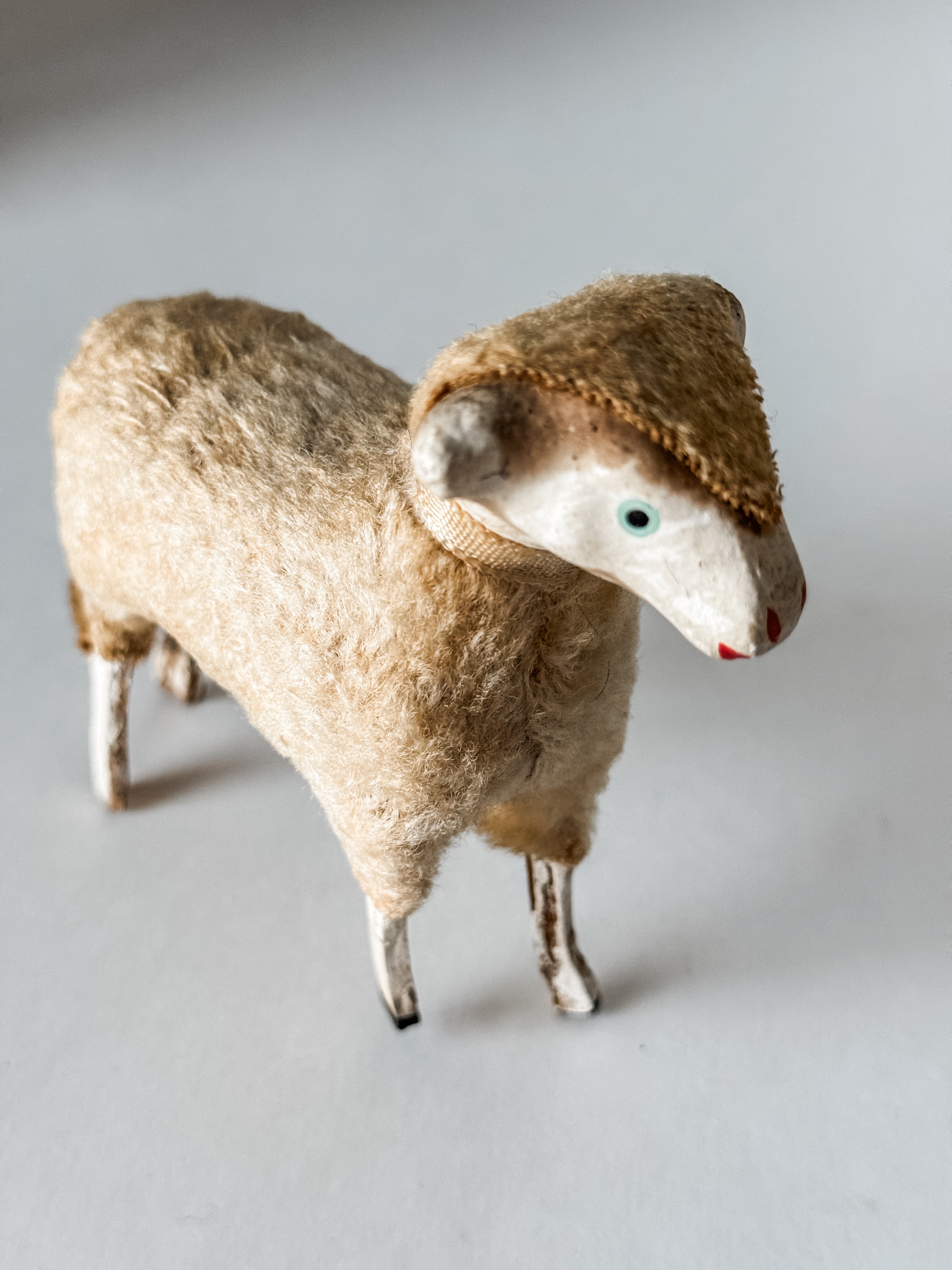 Large Antique Putz Sheep