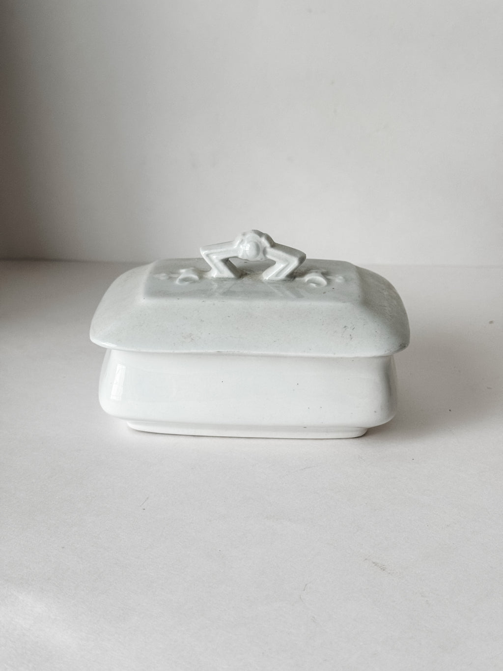Antique English Ironstone Three Piece Soap Dish With Insert
