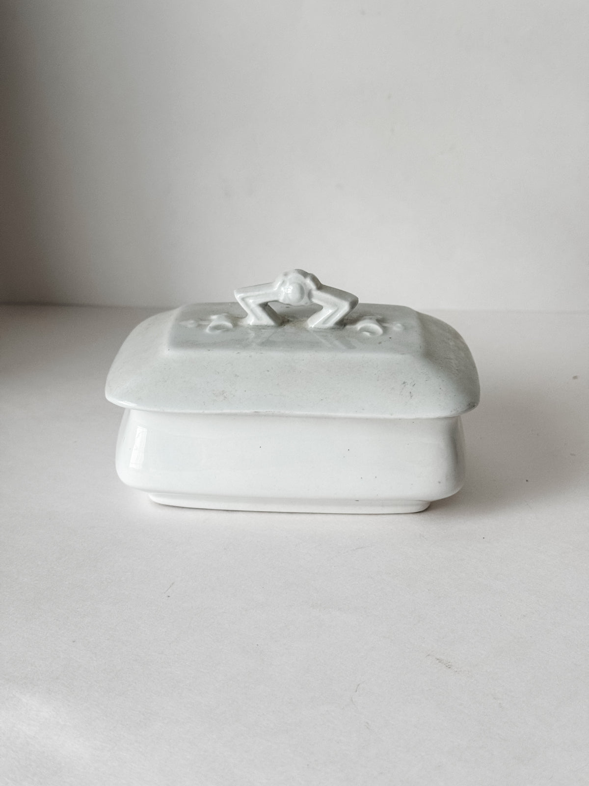 Antique English Ironstone Three Piece Soap Dish With Insert