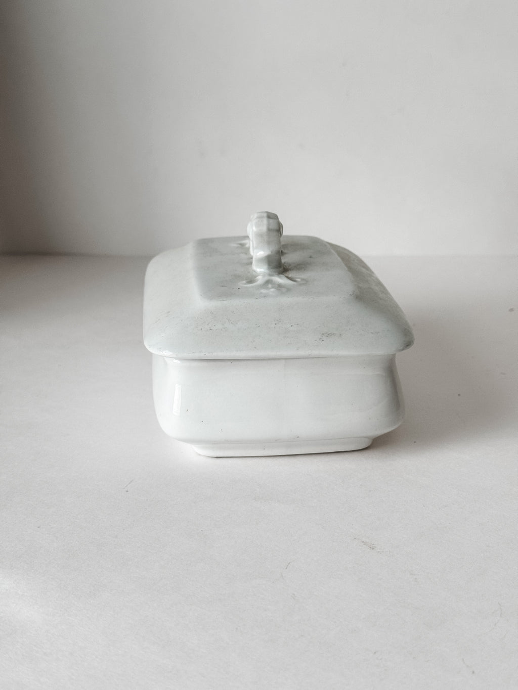 Antique English Ironstone Three Piece Soap Dish With Insert
