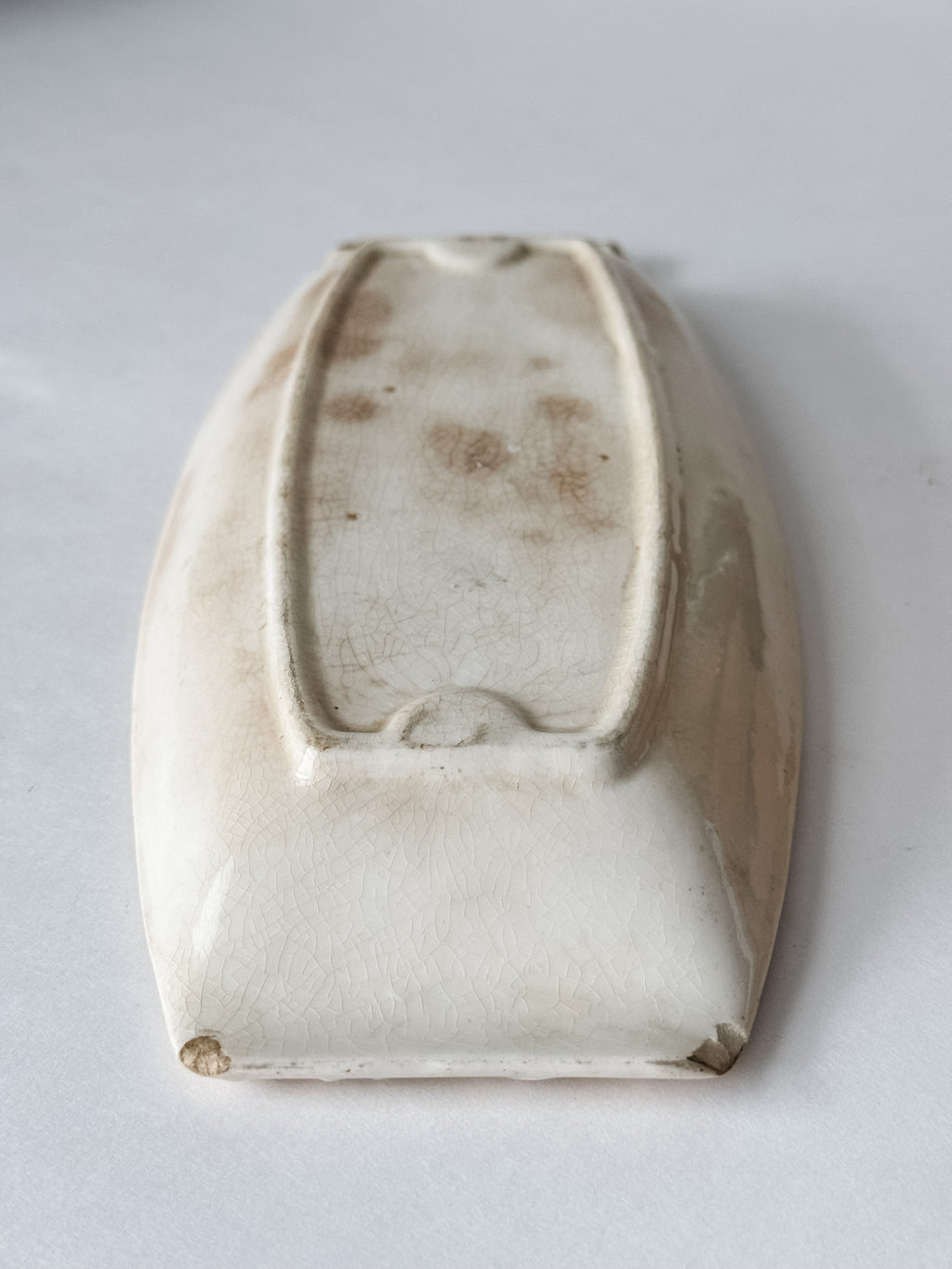 Vintage Stained And Crazed Corn Dish