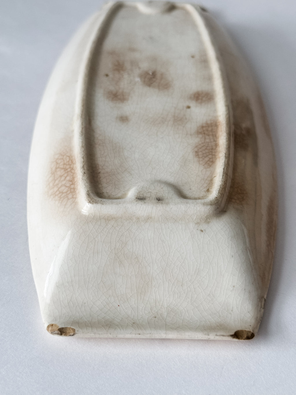 Vintage Stained And Crazed Corn Dish