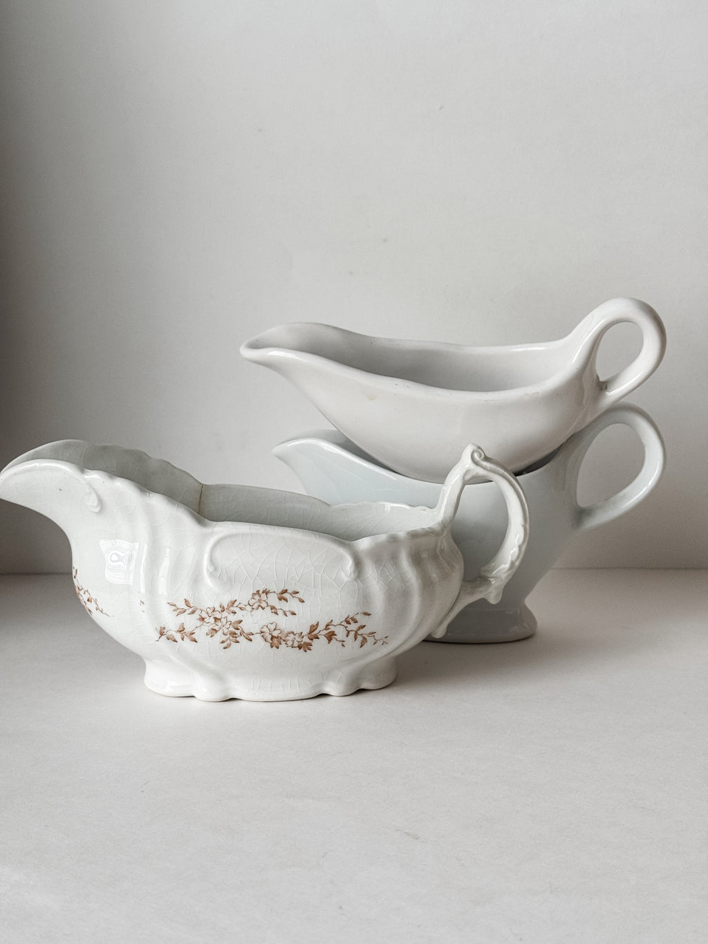 Instant Collection Of Three Vintage Gravy Boats