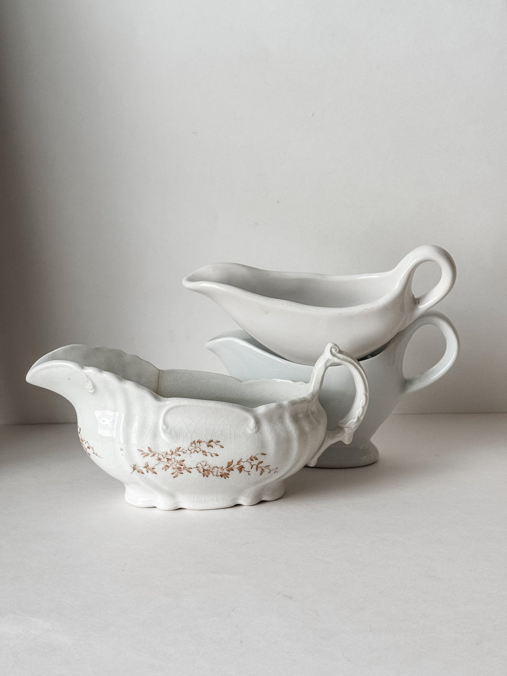 Instant Collection Of Three Vintage Gravy Boats