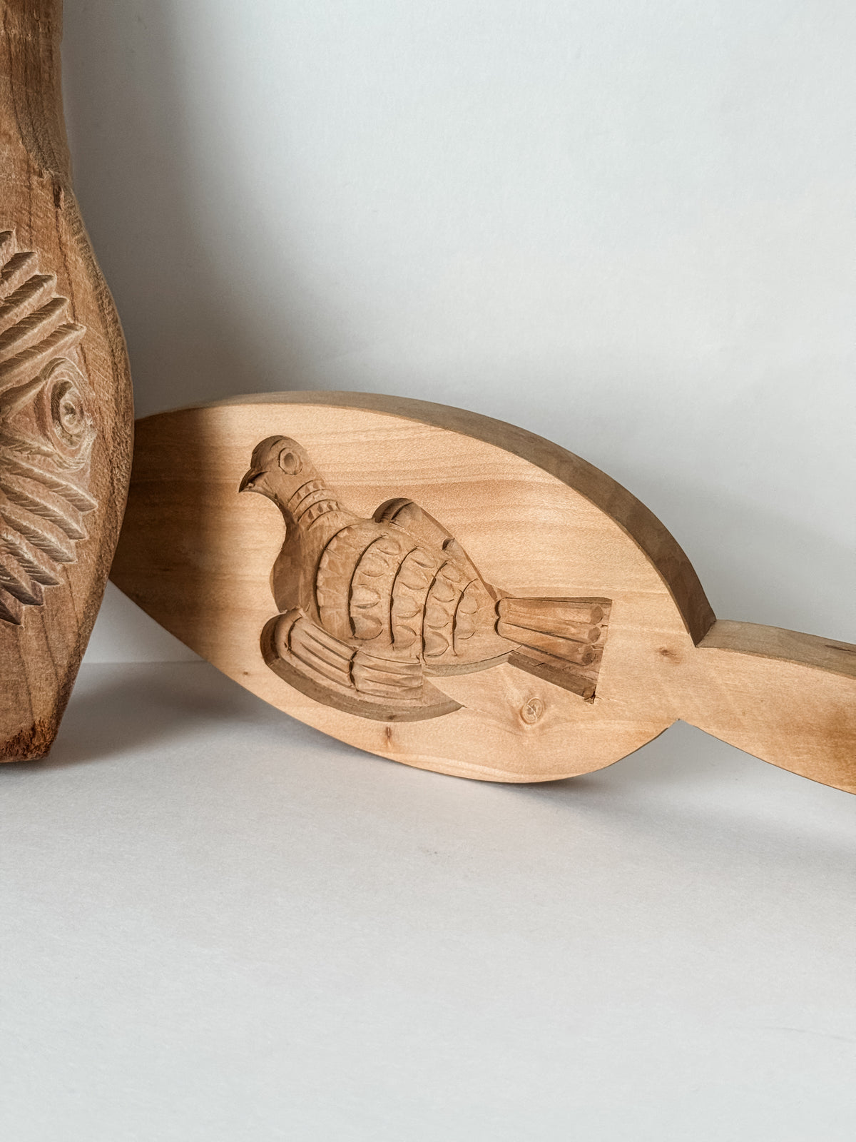 Instant Collection Of Three Primitive Vintage Carved Wood Molds