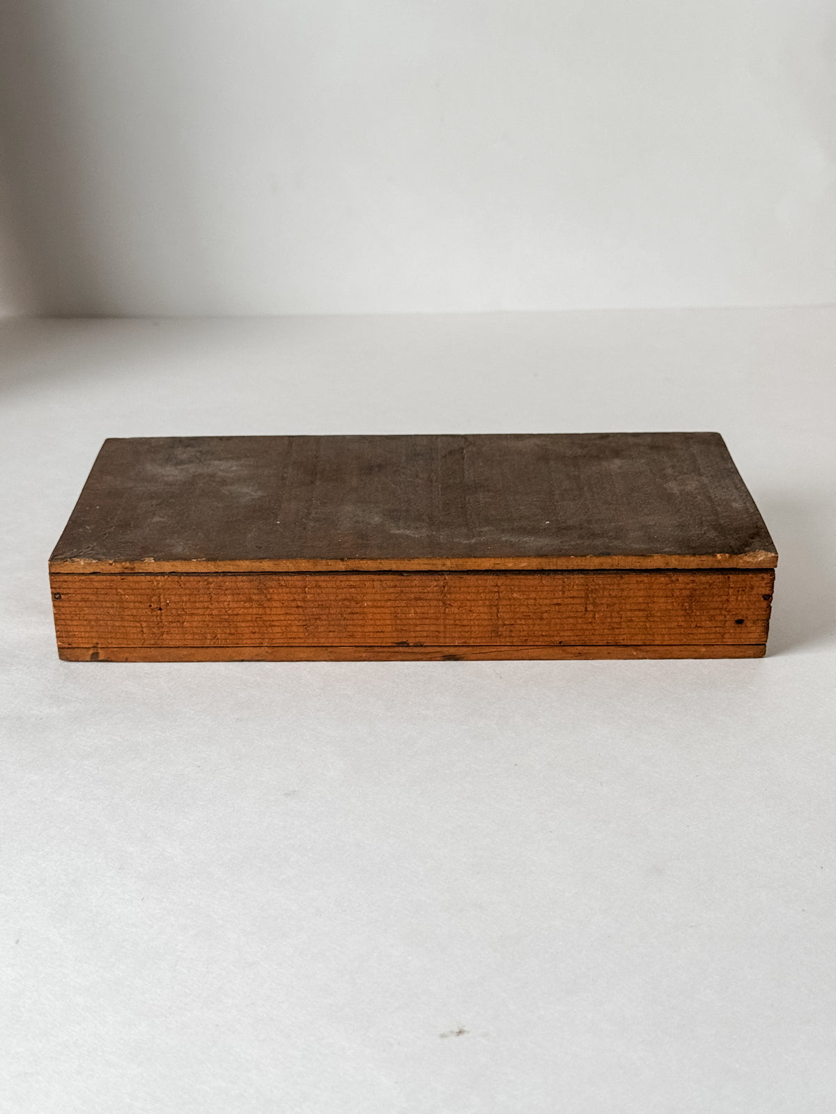 Early 1900s Primitive Set Of Wood Stamps In Wood Box