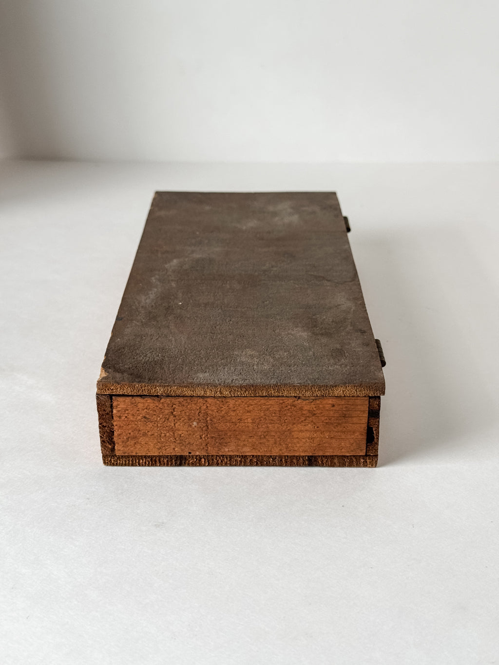 Early 1900s Primitive Set Of Wood Stamps In Wood Box