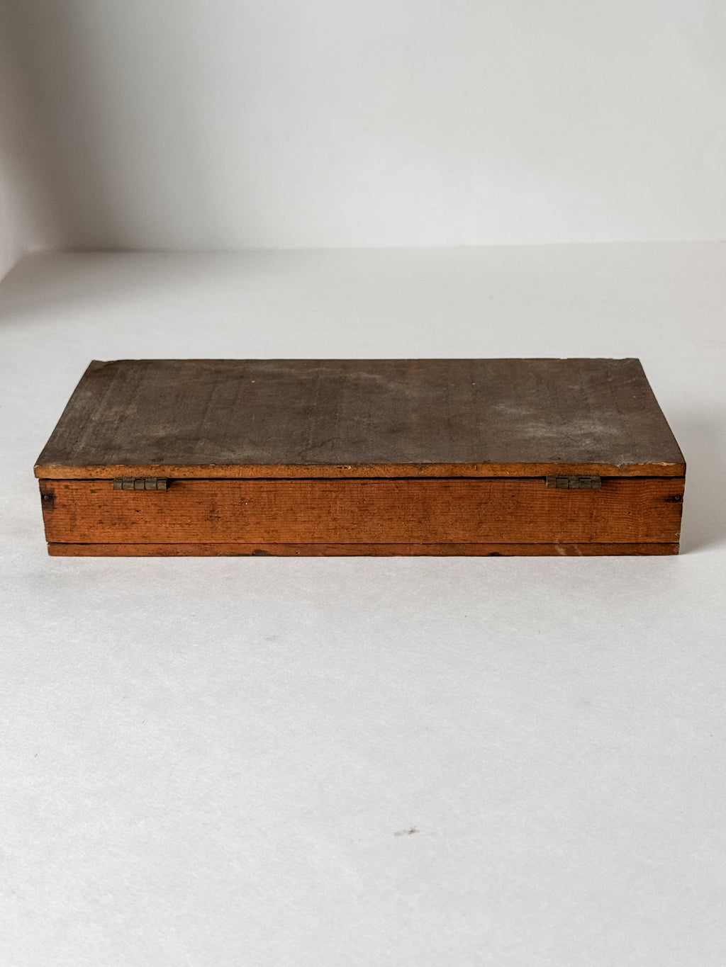 Early 1900s Primitive Set Of Wood Stamps In Wood Box