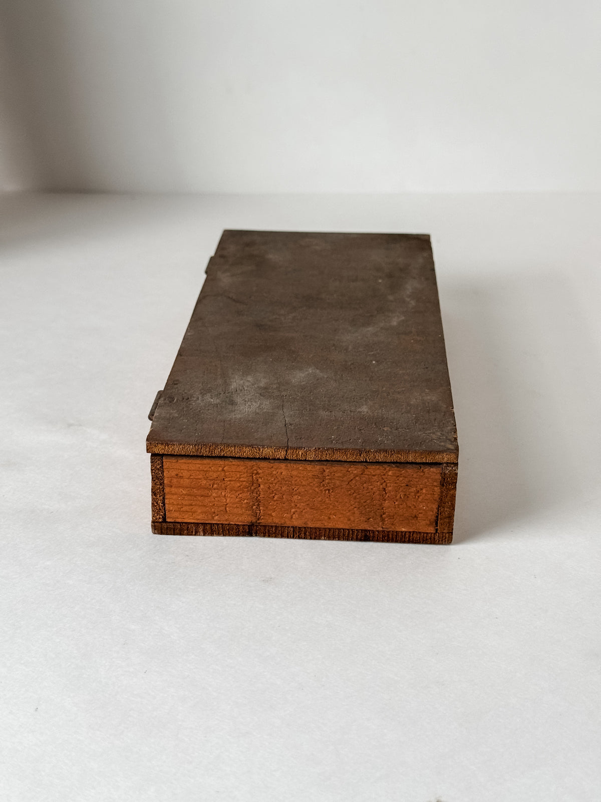 Early 1900s Primitive Set Of Wood Stamps In Wood Box