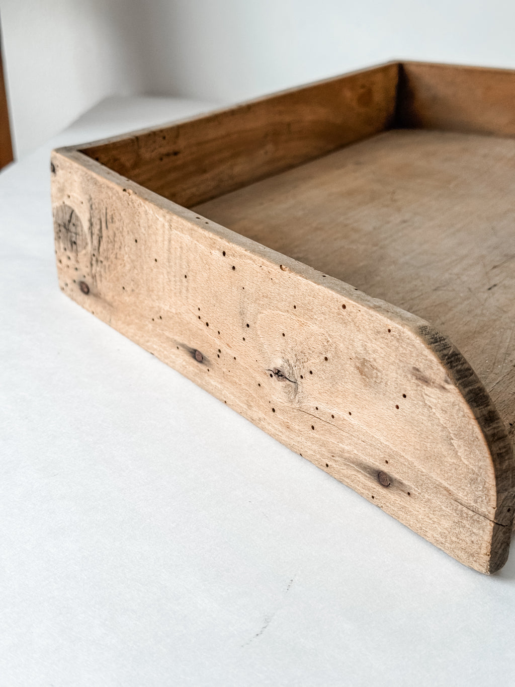 Antique French Wood Herb Chopping Board With Old French Mezzaluna