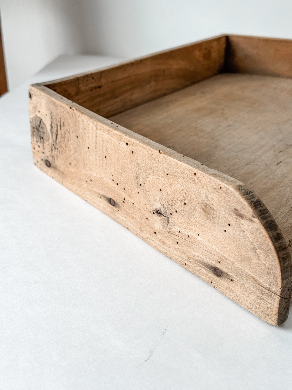Antique French Wood Herb Chopping Board With Old French Mezzaluna
