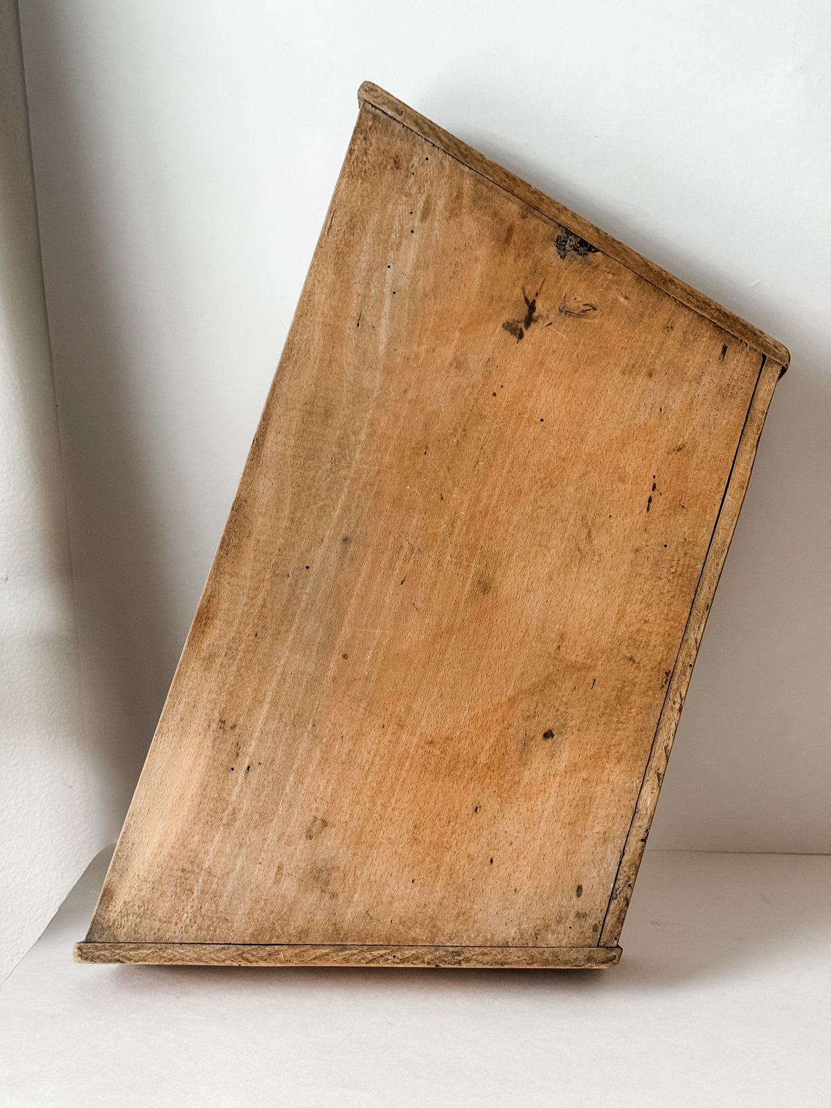 Antique French Wood Herb Chopping Board With Old French Mezzaluna