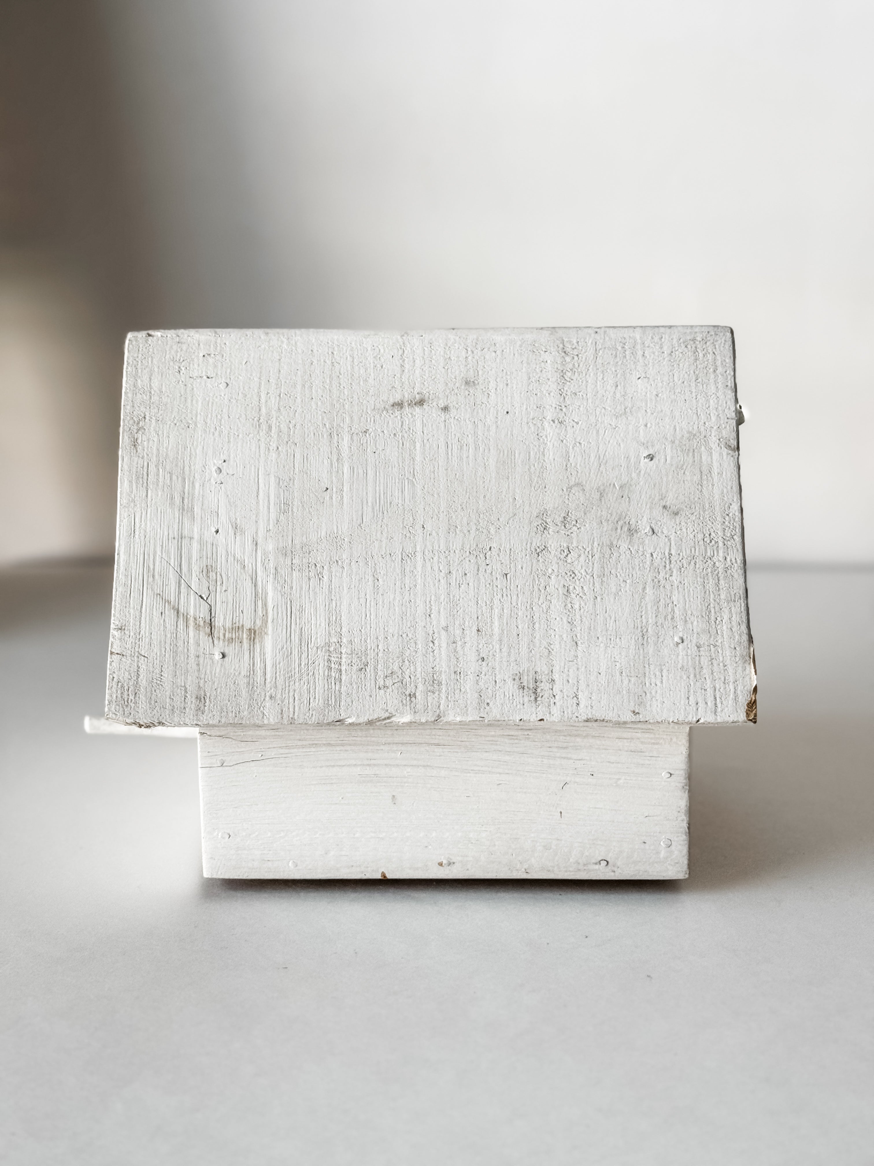 Vintage Handmade White Wood Birdhouse