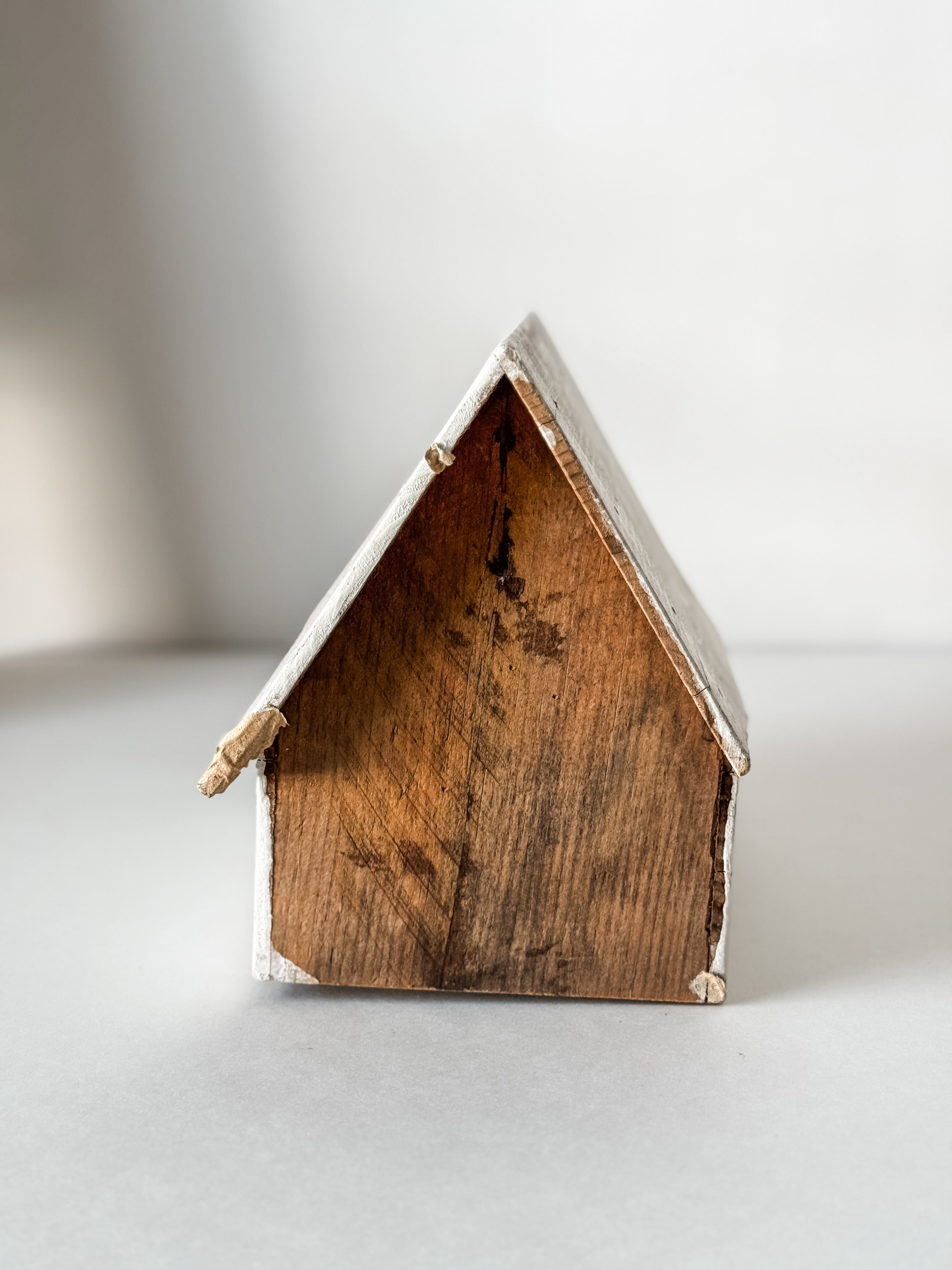 Vintage Handmade White Wood Birdhouse