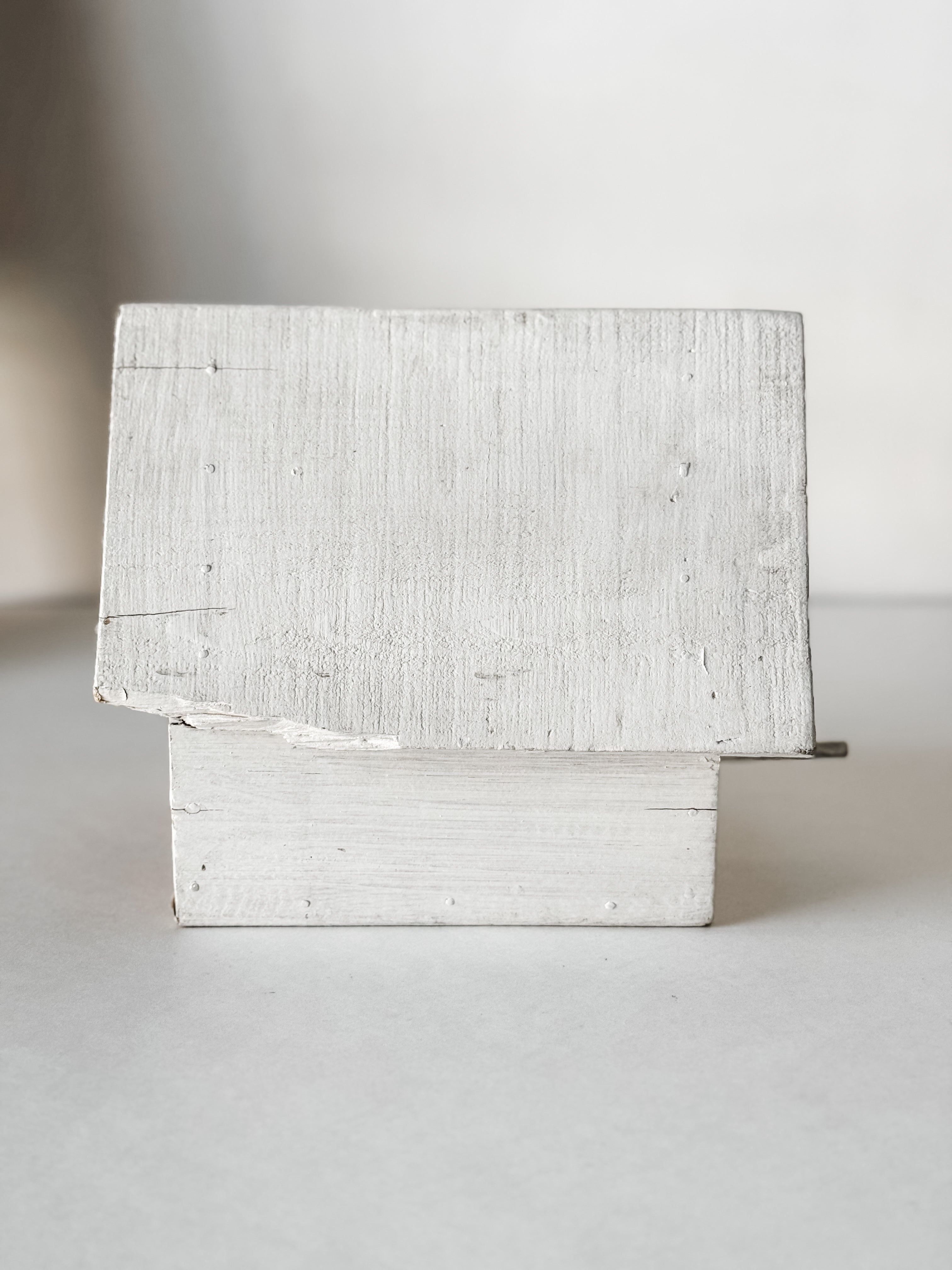 Vintage Handmade White Wood Birdhouse