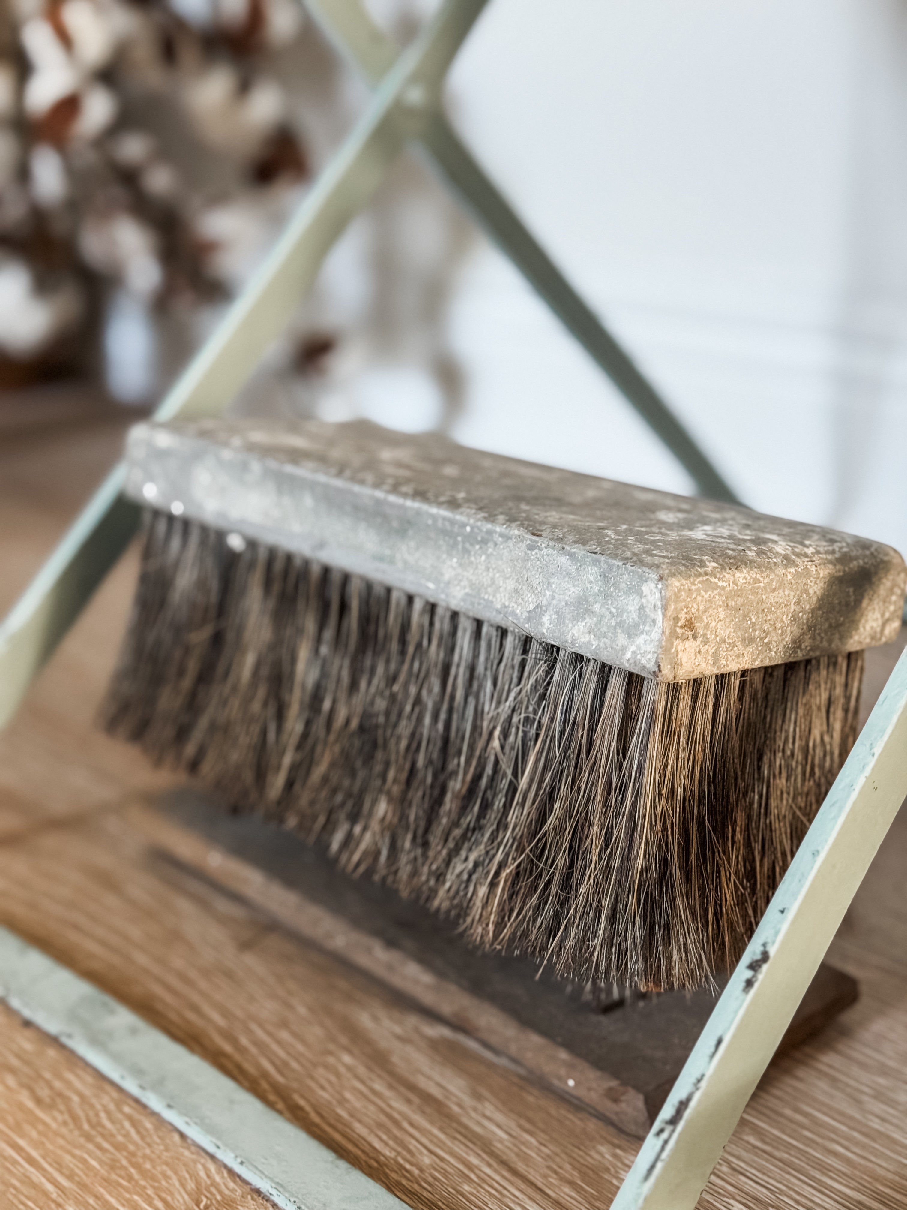 1960s Wall Finishing Brush On Wood Stand