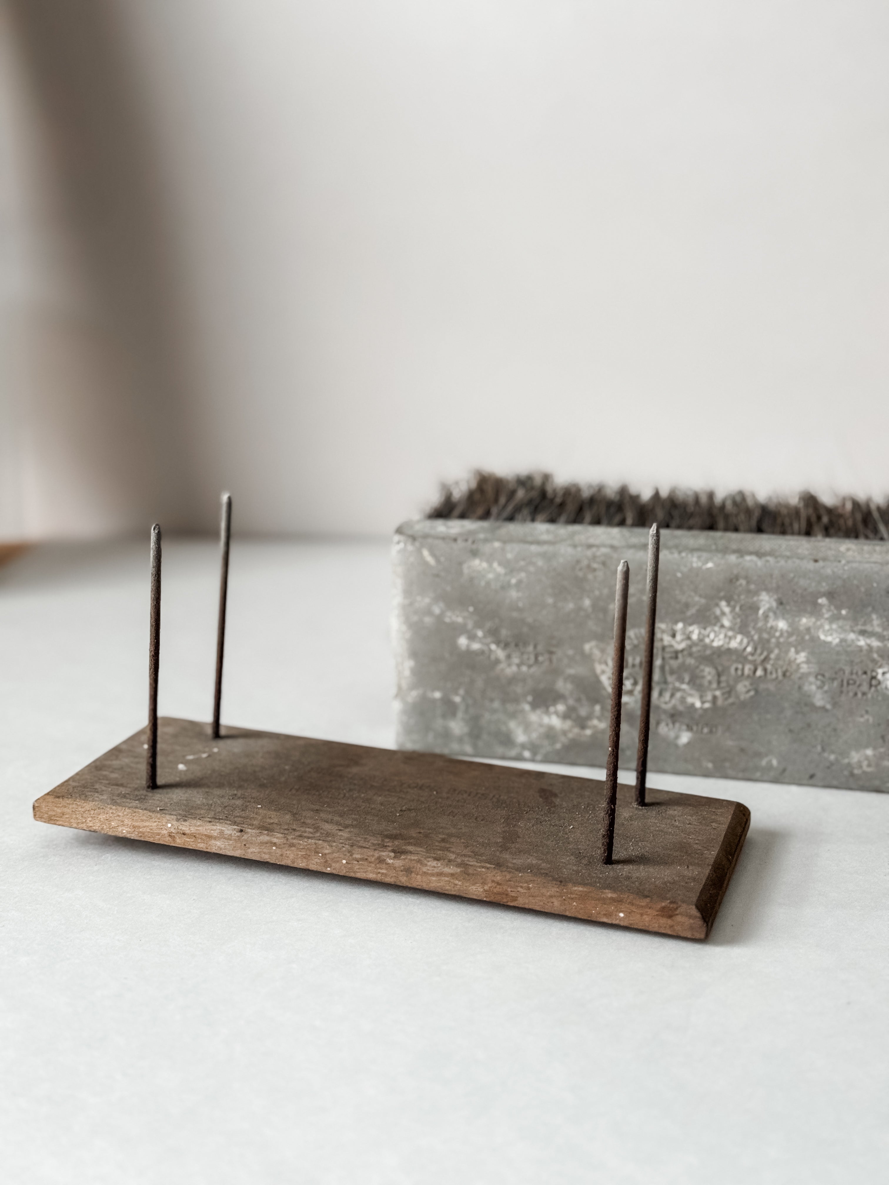 1960s Wall Finishing Brush On Wood Stand