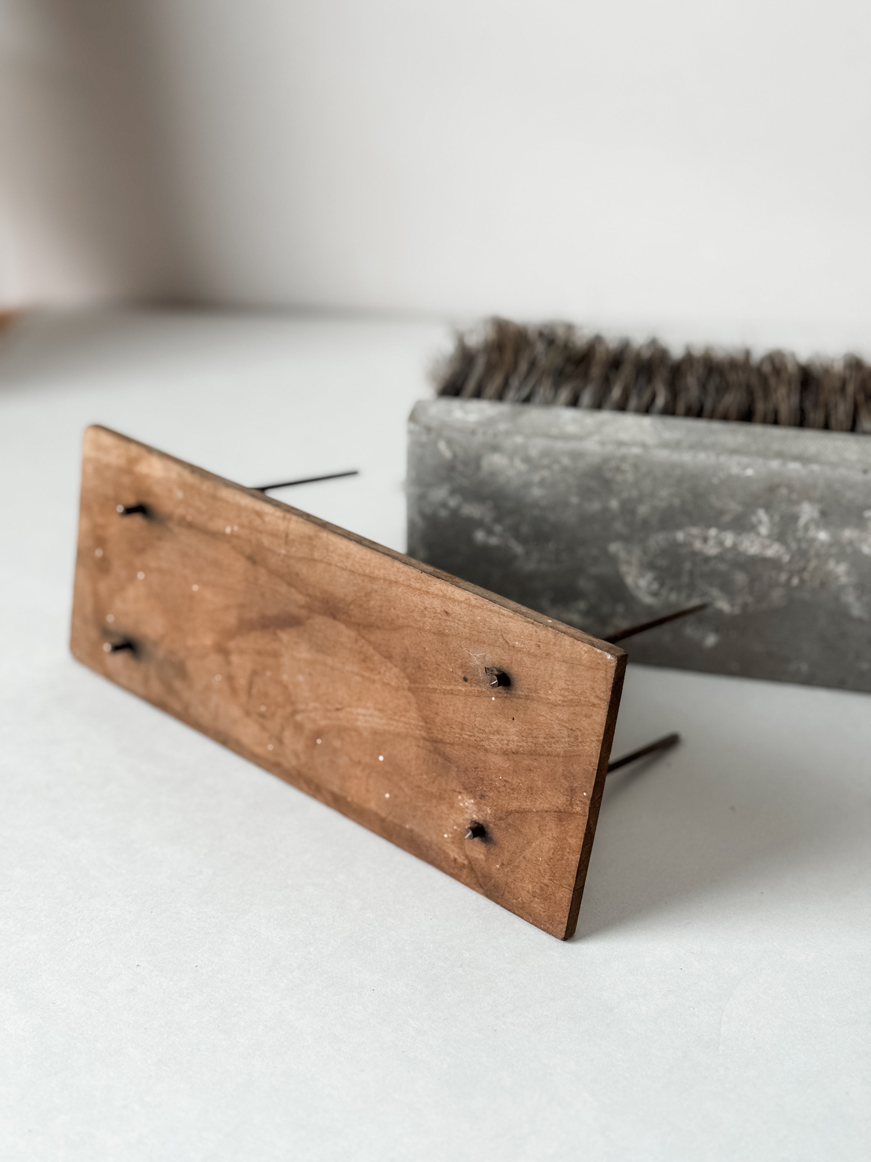 1960s Wall Finishing Brush On Wood Stand