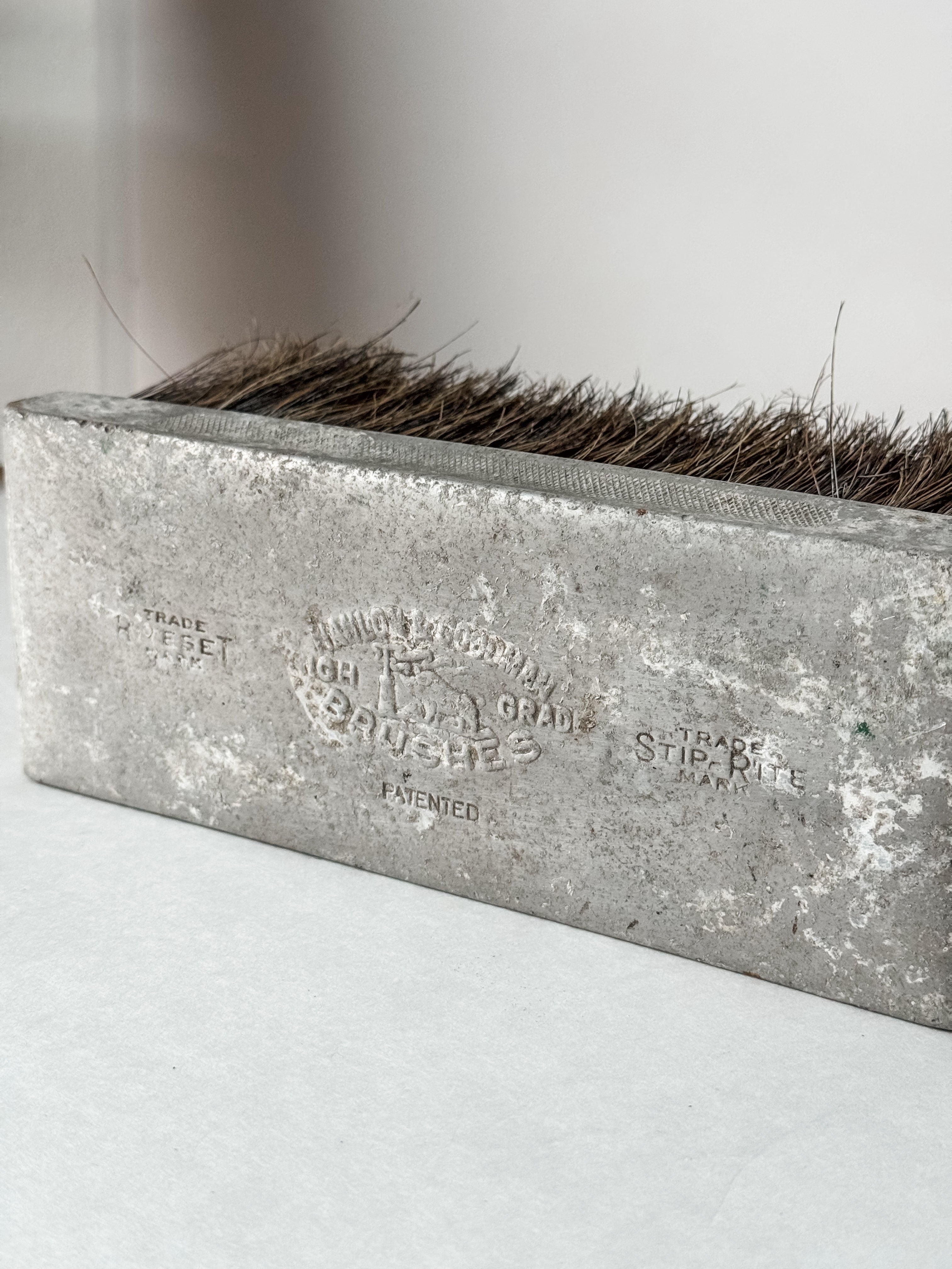 1960s Wall Finishing Brush On Wood Stand