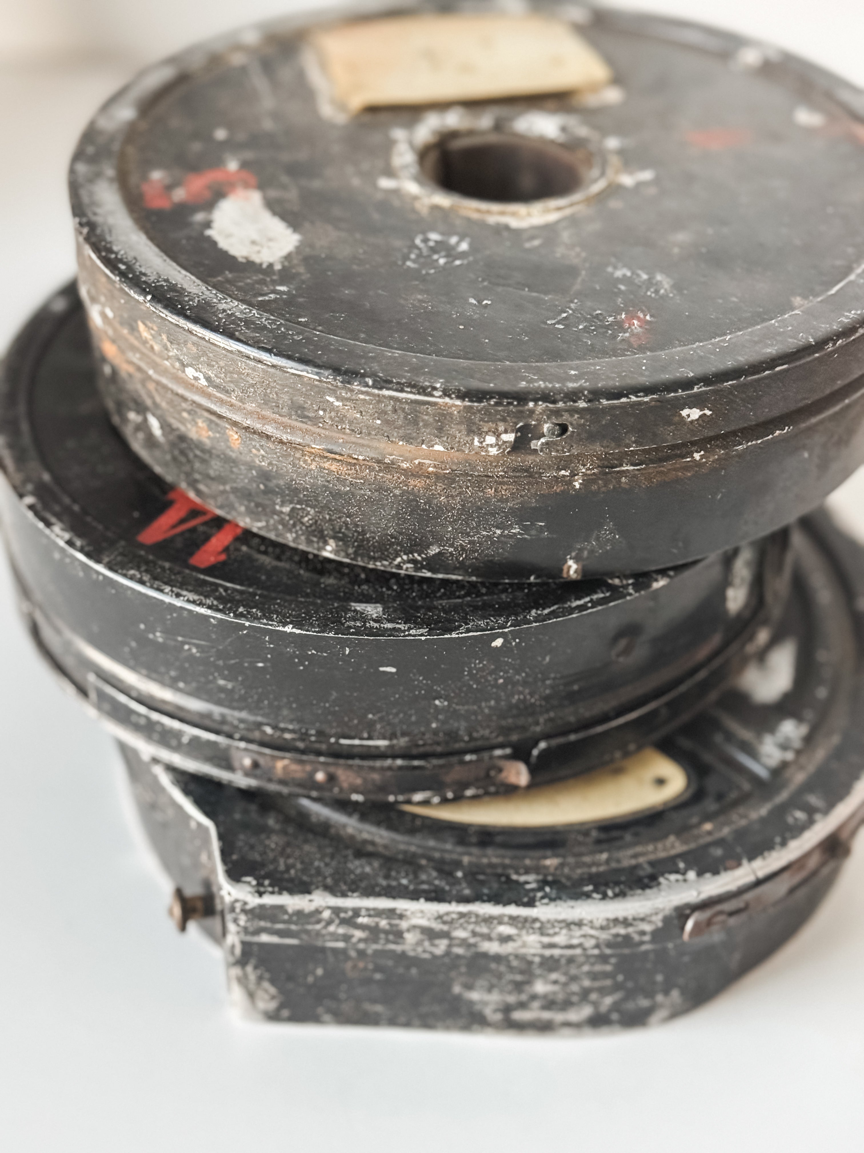 Vintage Black Metal Film Reel Canister